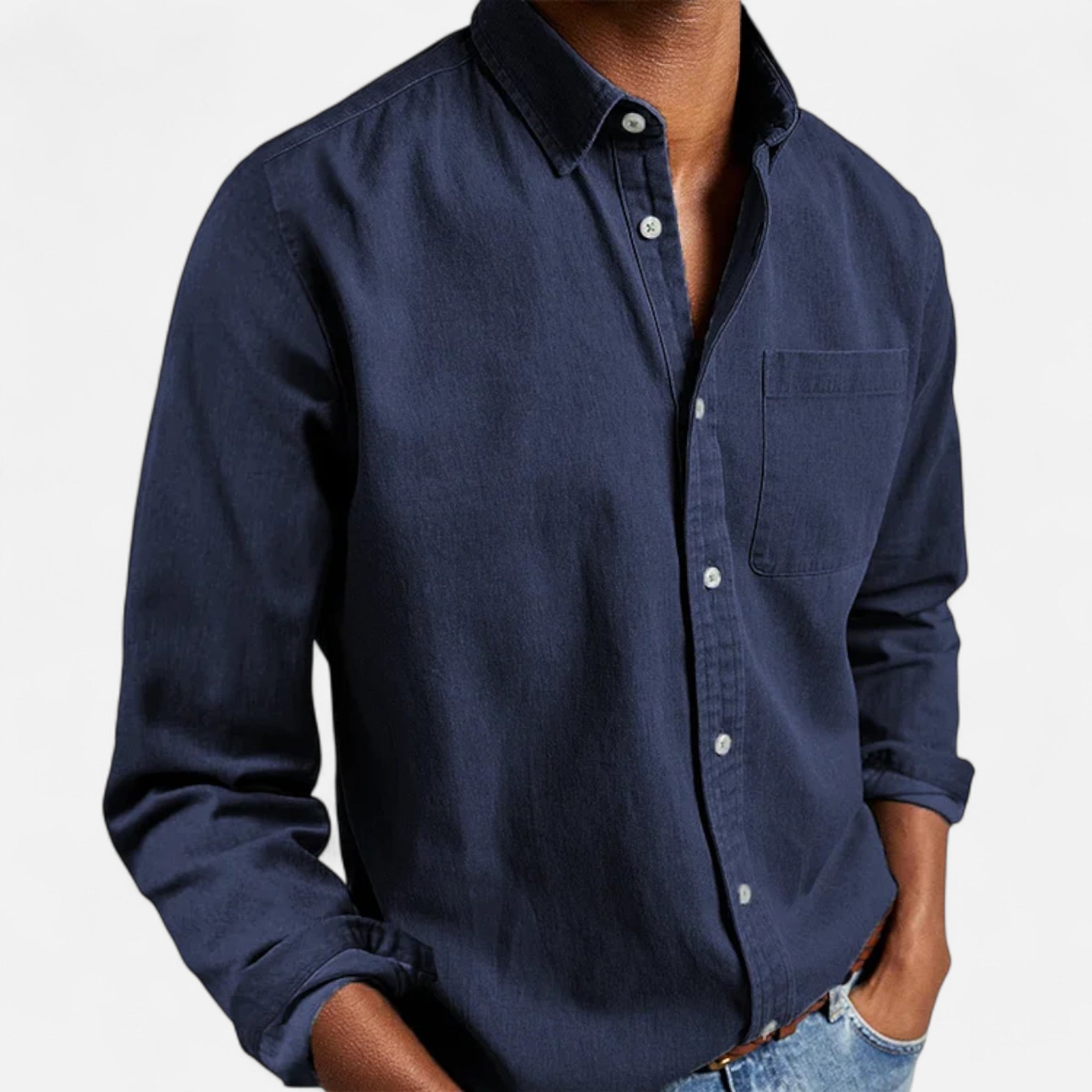 Camisa Denim Hombre Algodón Premium Estilo Clásico