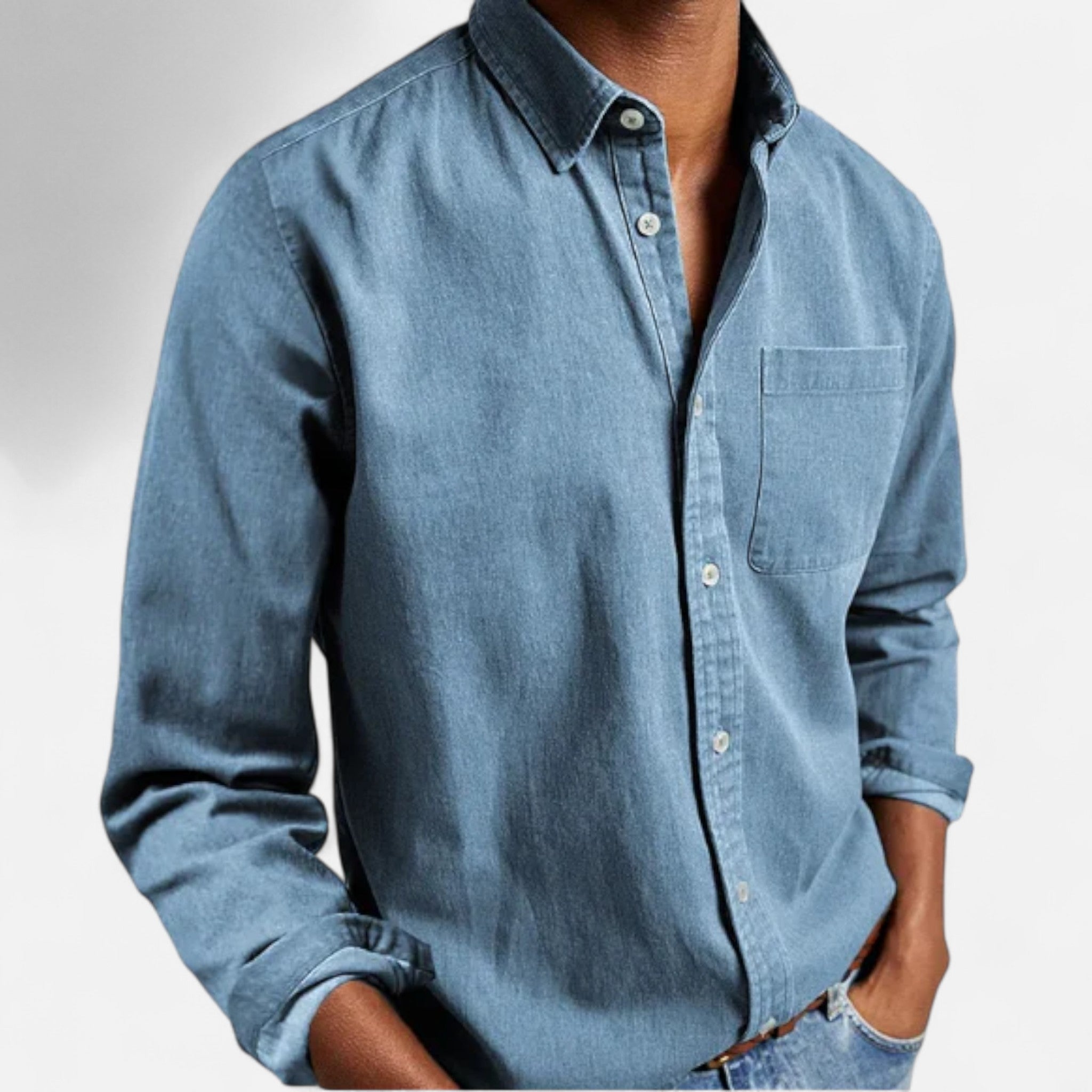 Camisa Denim Hombre Algodón Premium Estilo Clásico