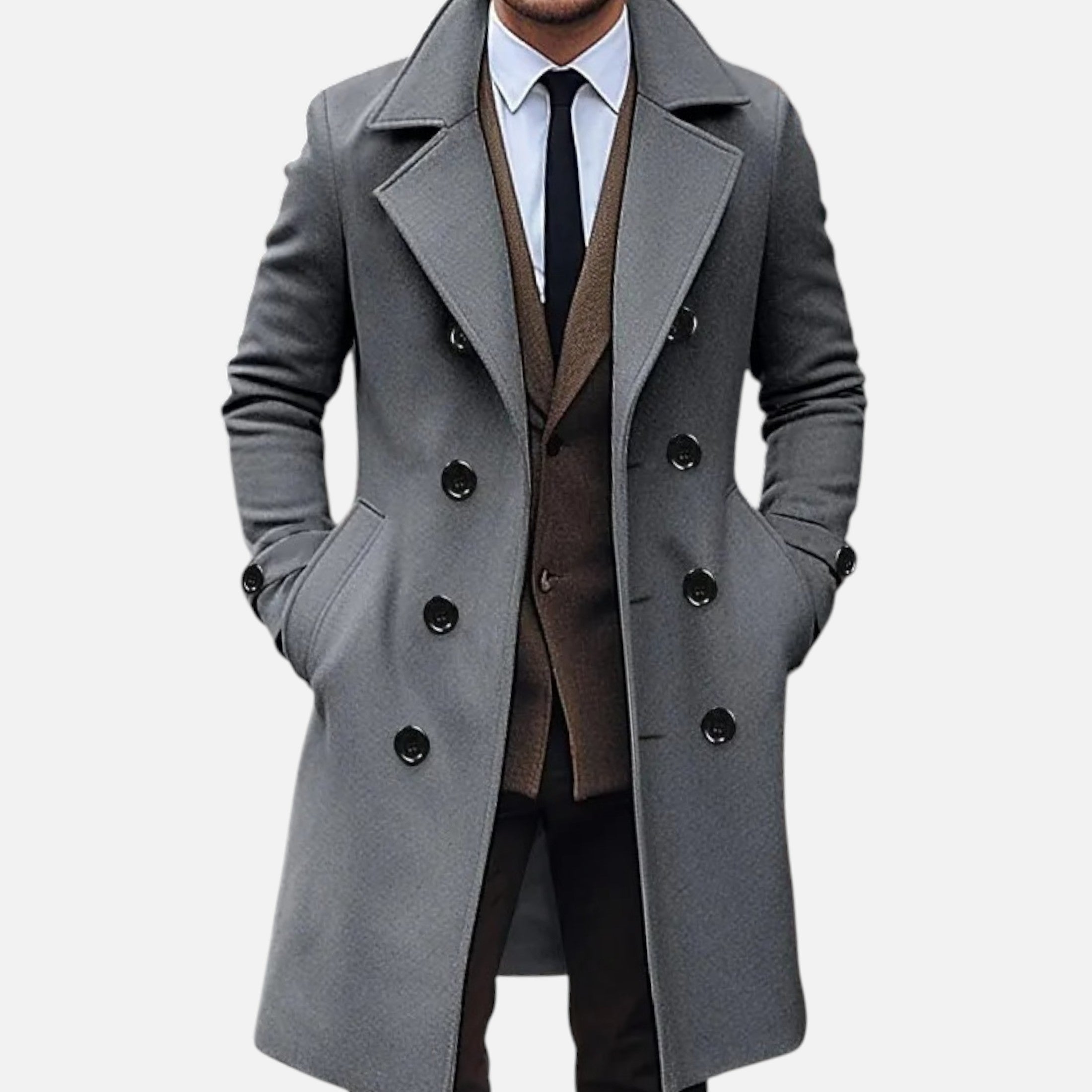 Abrigo Hombre Invierno Doble Botonadura