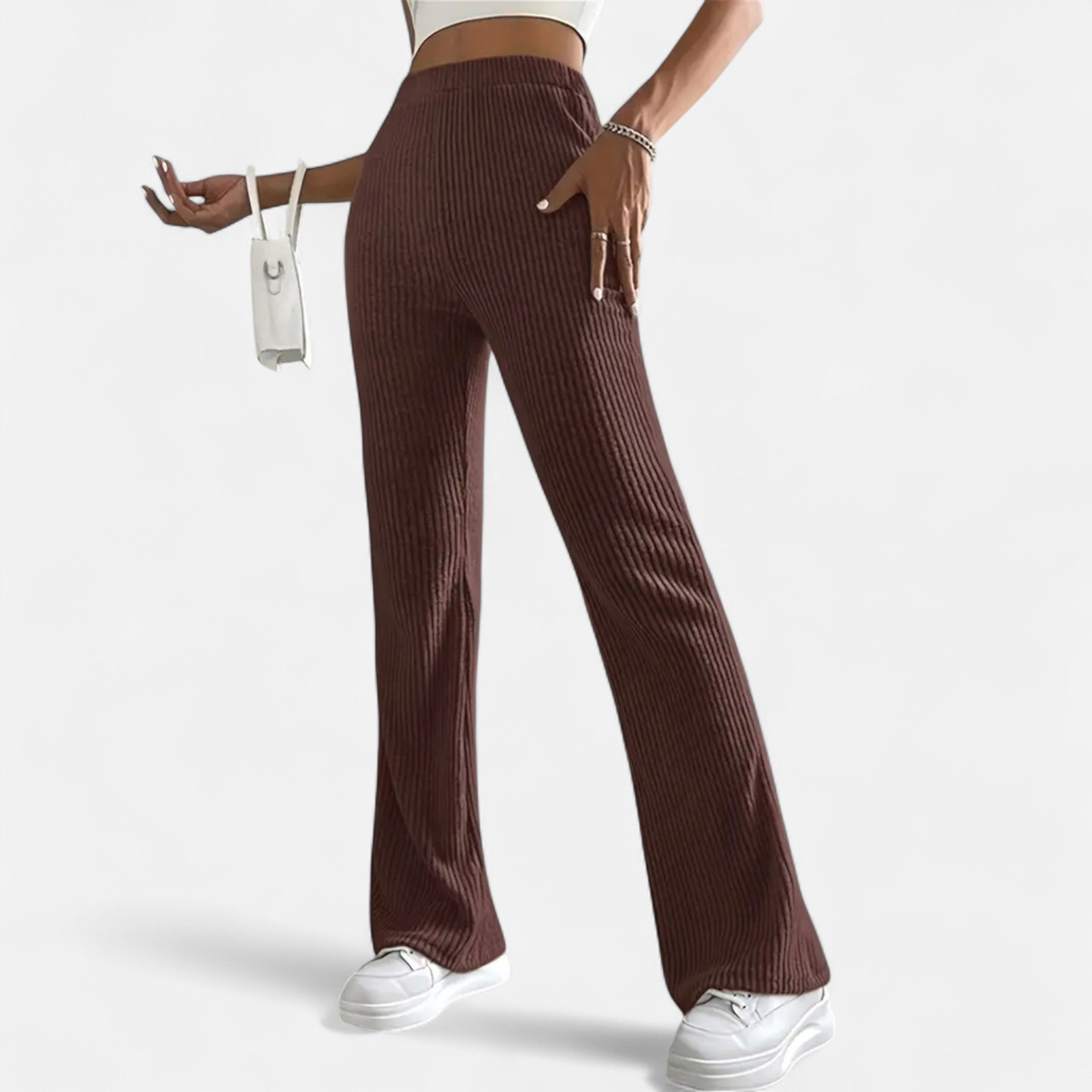 Pantalón Elegante Cintura Alta Mujer