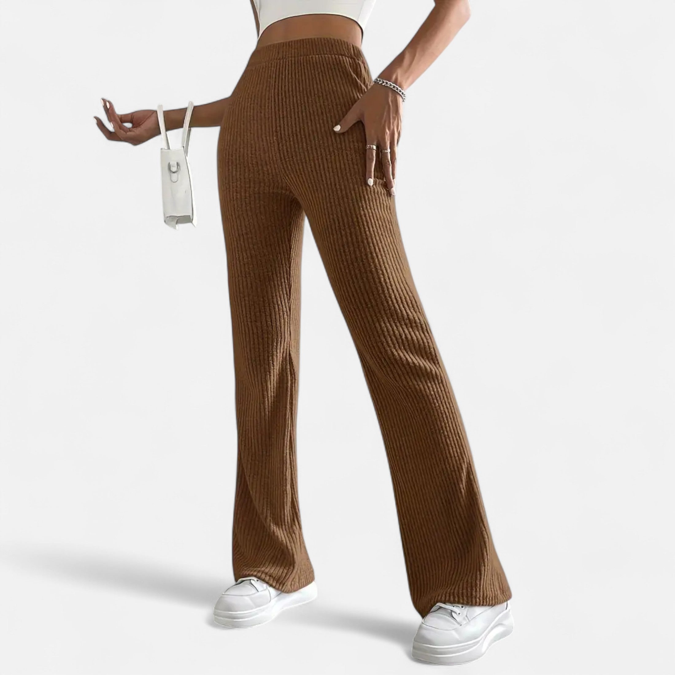 Pantalón Elegante Cintura Alta Mujer