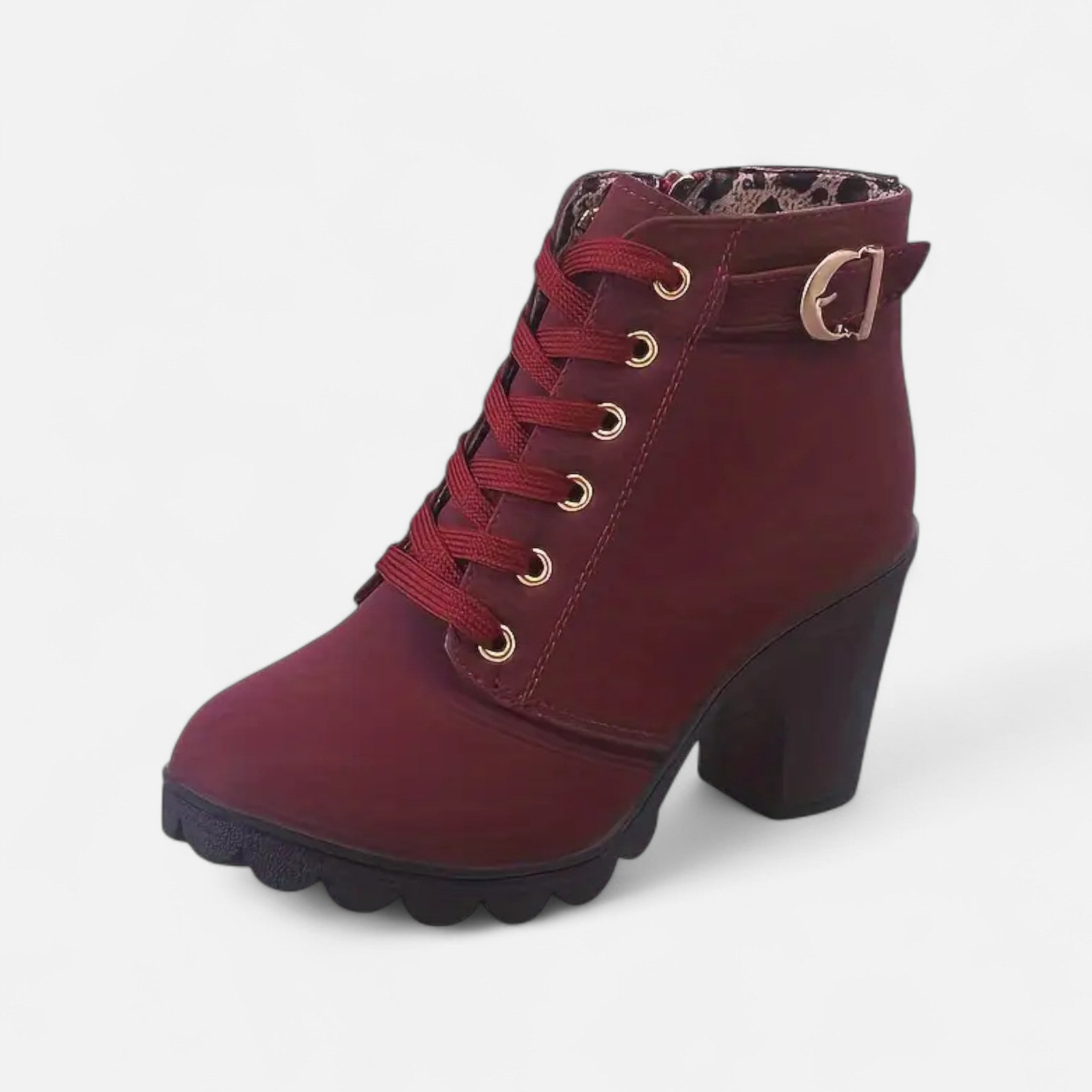 Botines Cortos Mujer con Tacón de Bloque Elegante