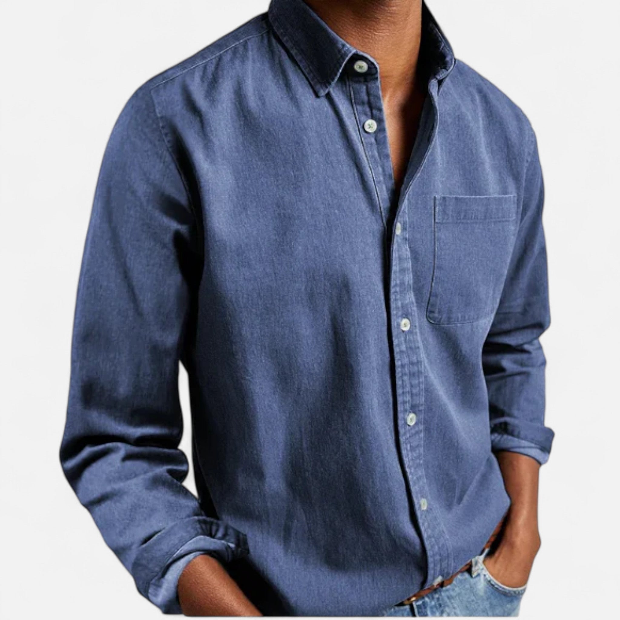 Camisa Denim Hombre Algodón Premium Estilo Clásico