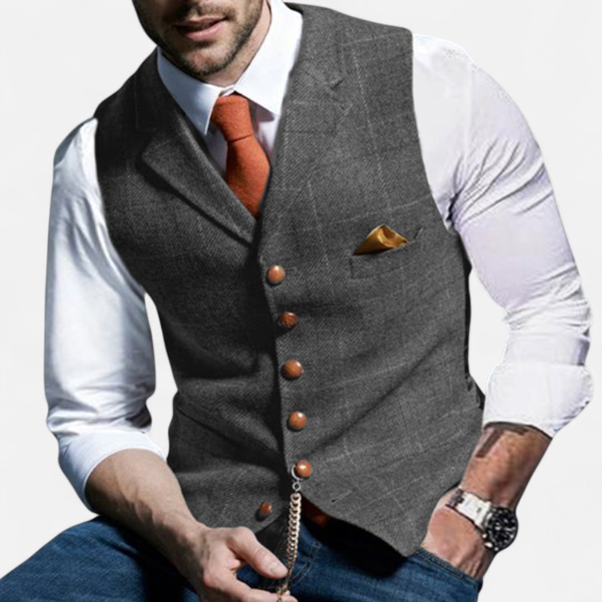 Chaleco Hombre Vintage con Corte Clásico