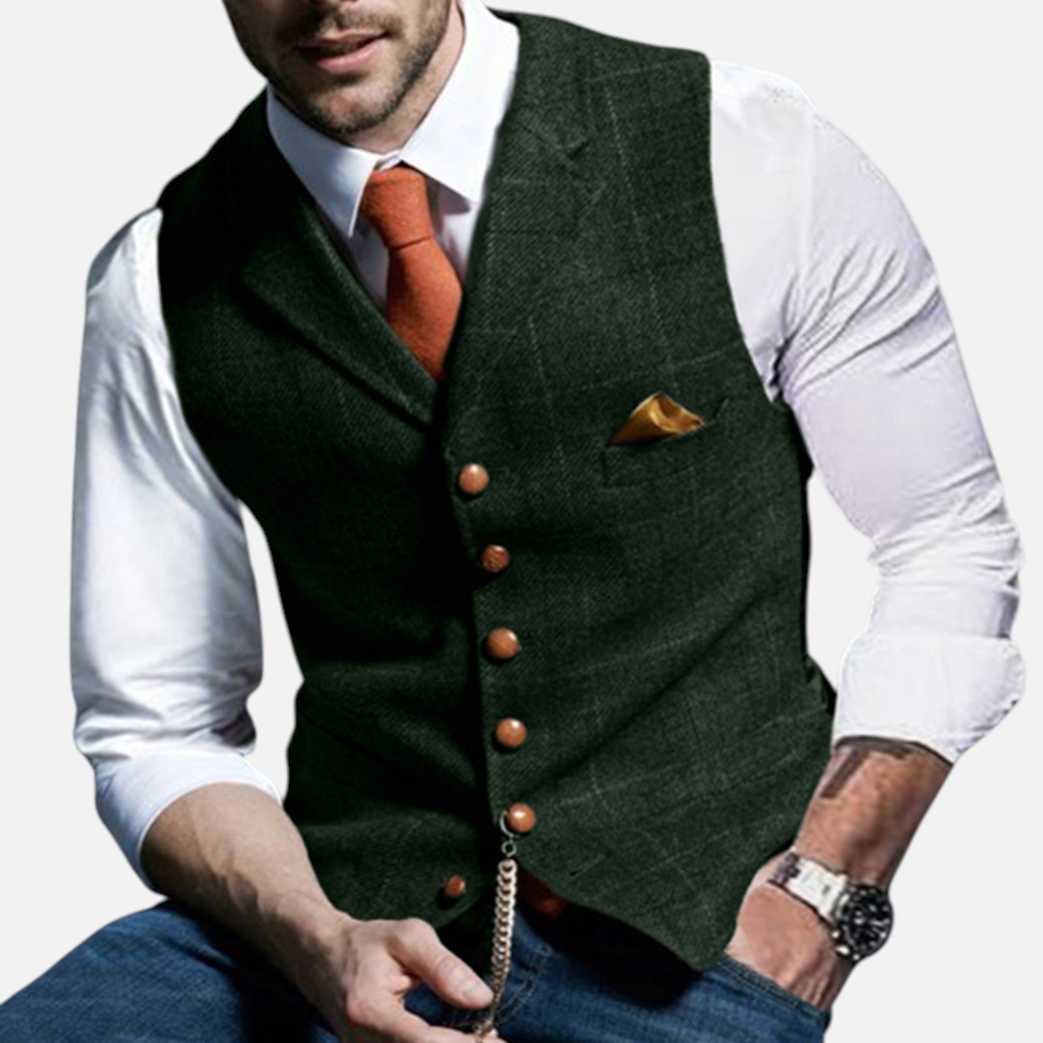 Chaleco Hombre Vintage con Corte Clásico
