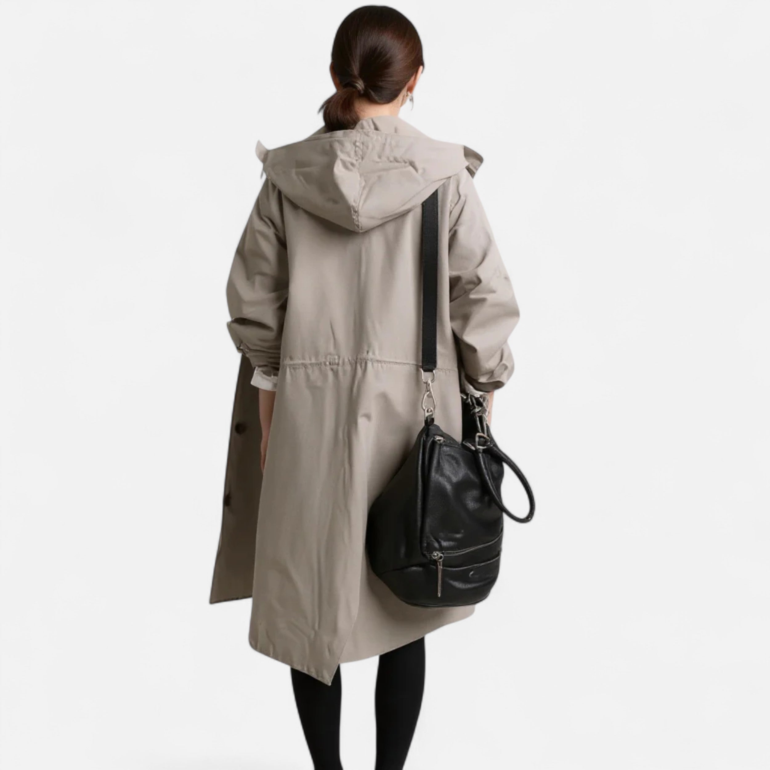 Gabardina Mujer con Capucha Impermeable Atemporal