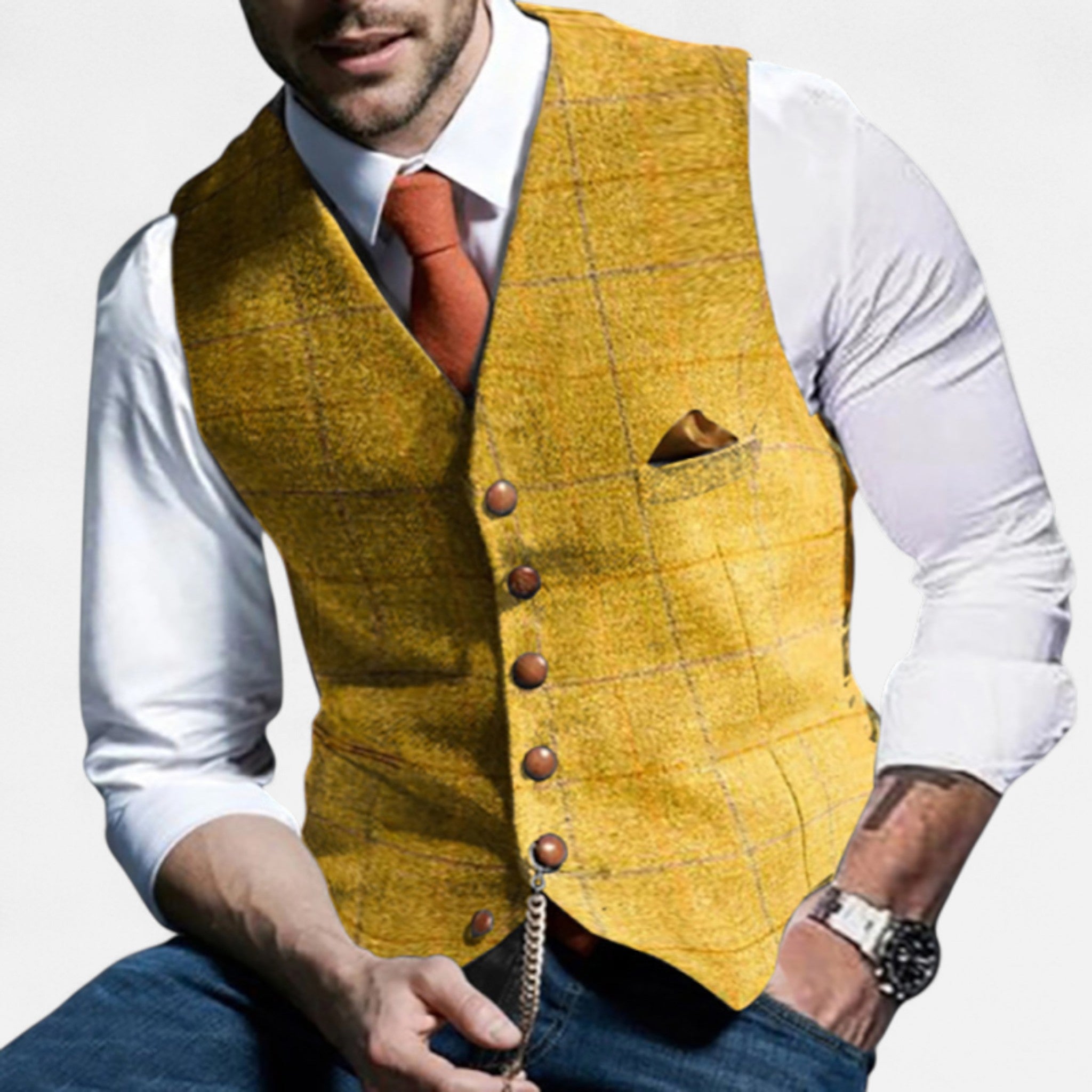 Chaleco Hombre Vintage con Corte Clásico