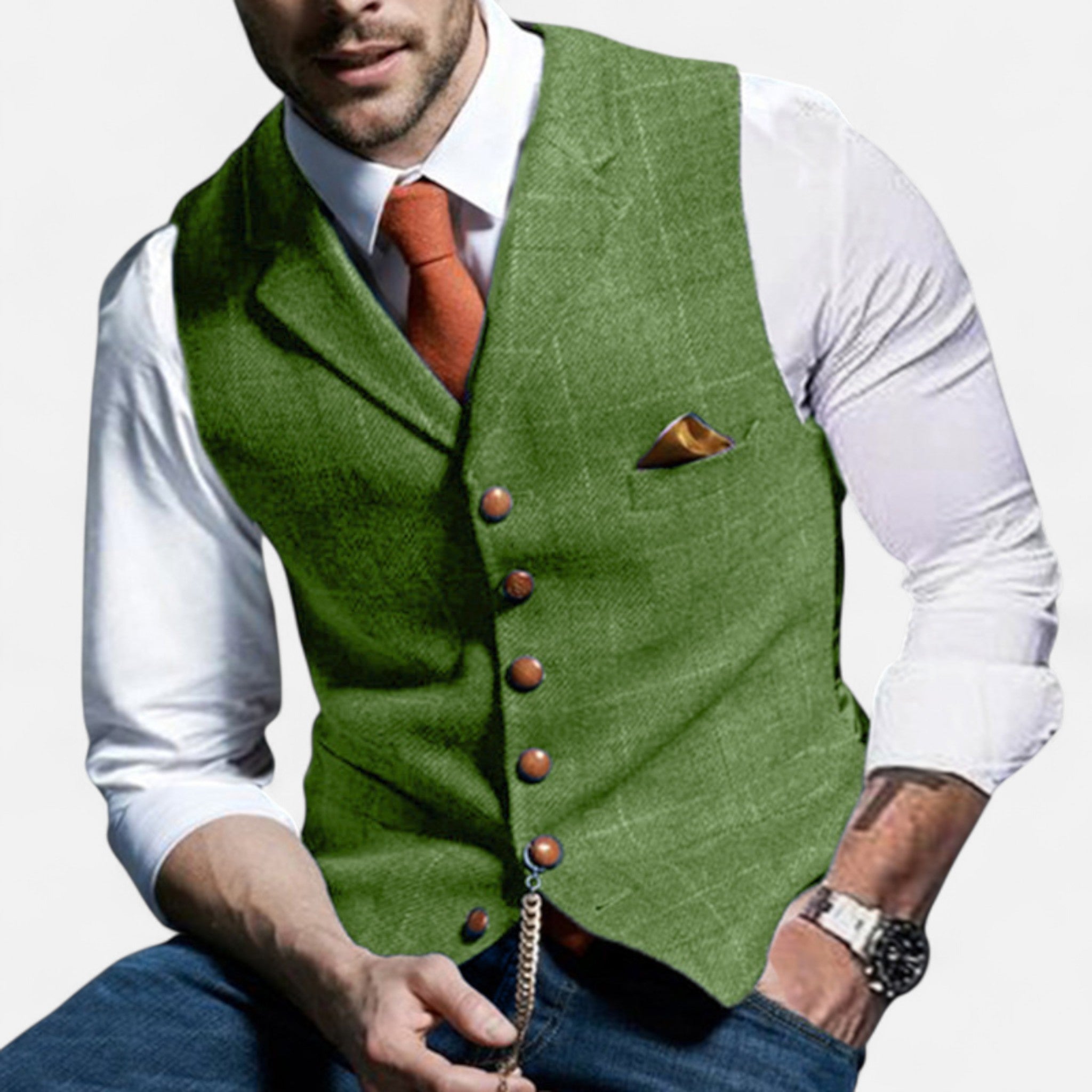 Chaleco Hombre Vintage con Corte Clásico