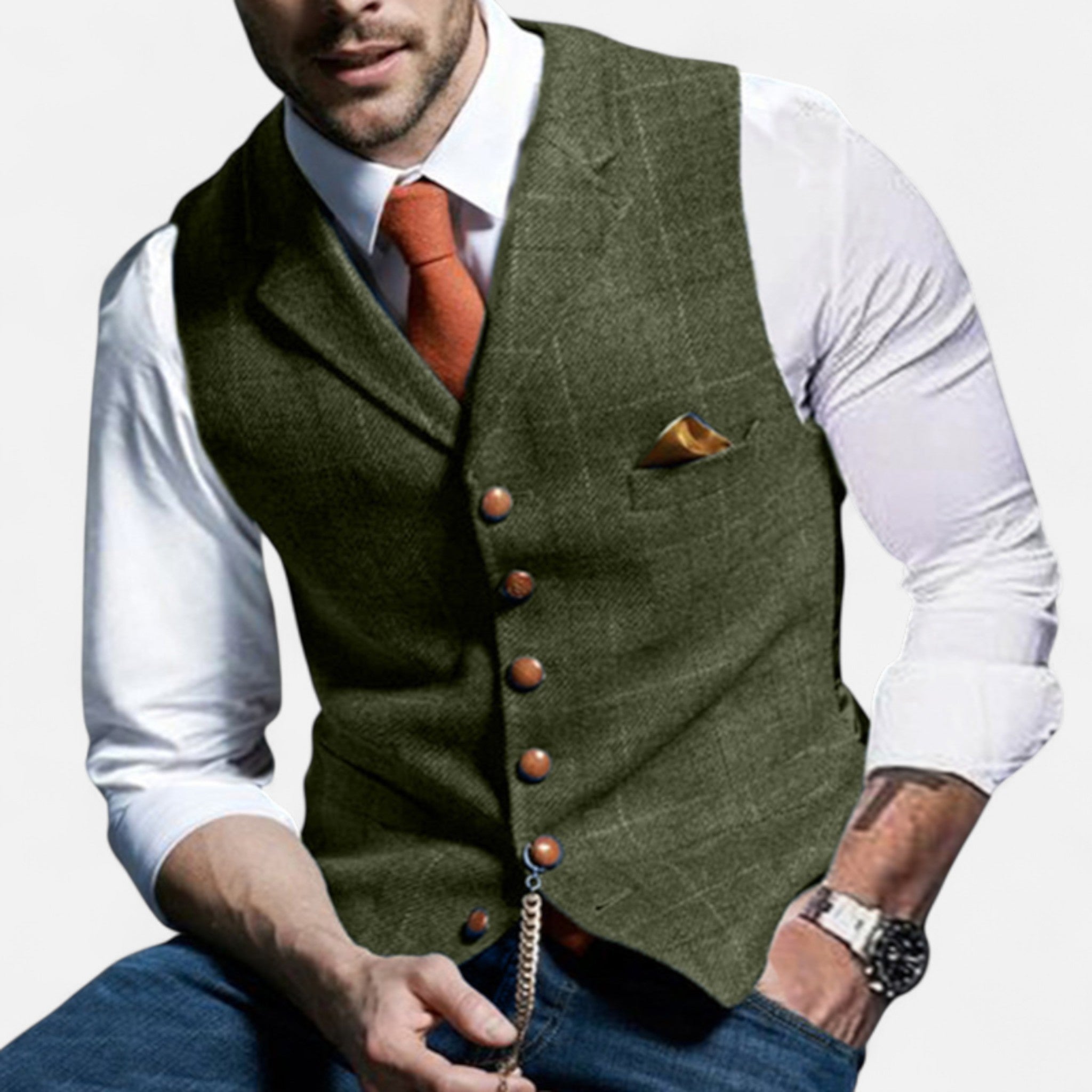 Chaleco Hombre Vintage con Corte Clásico