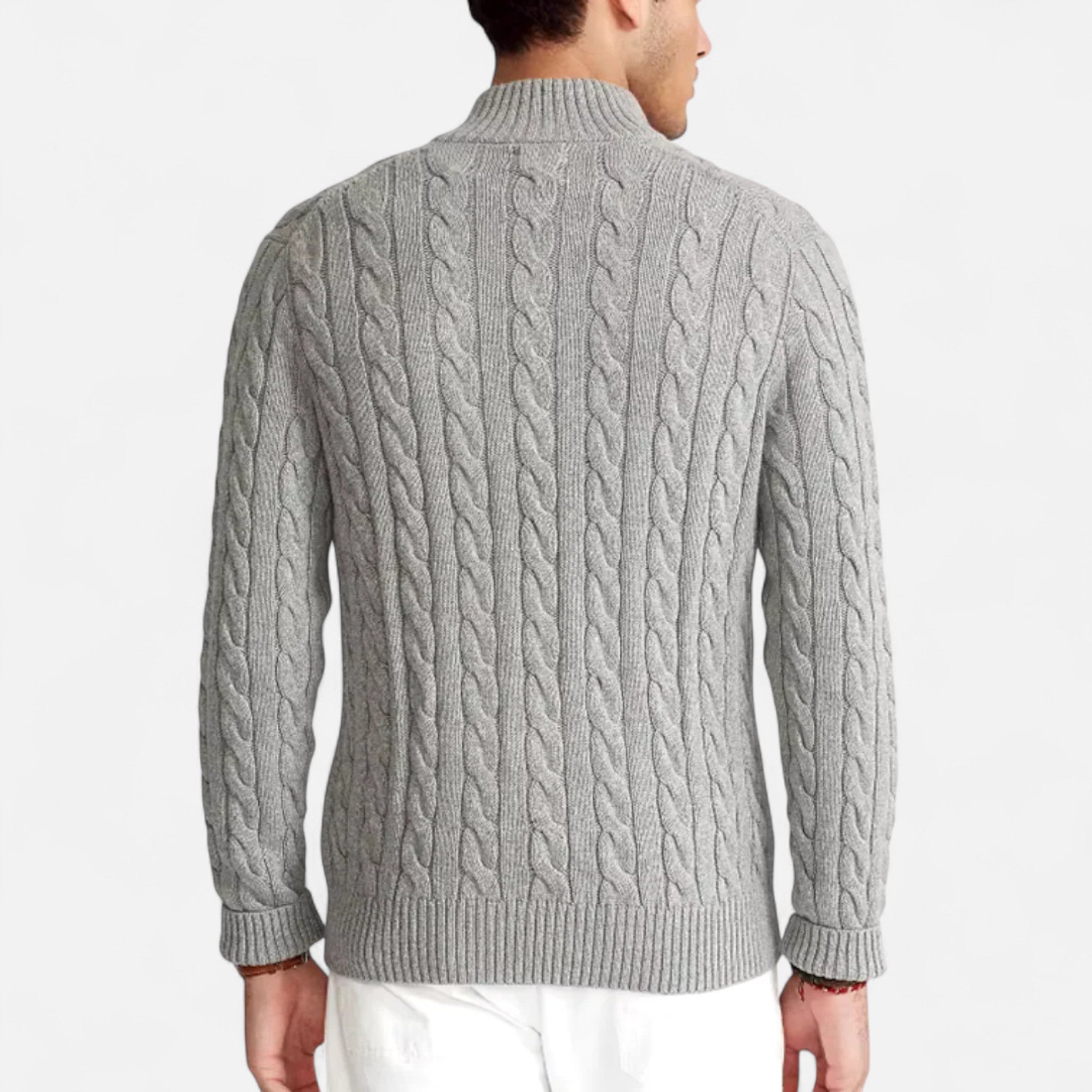 Jersey Half-Zip Hombre Cuello Alto Estilo Clásico