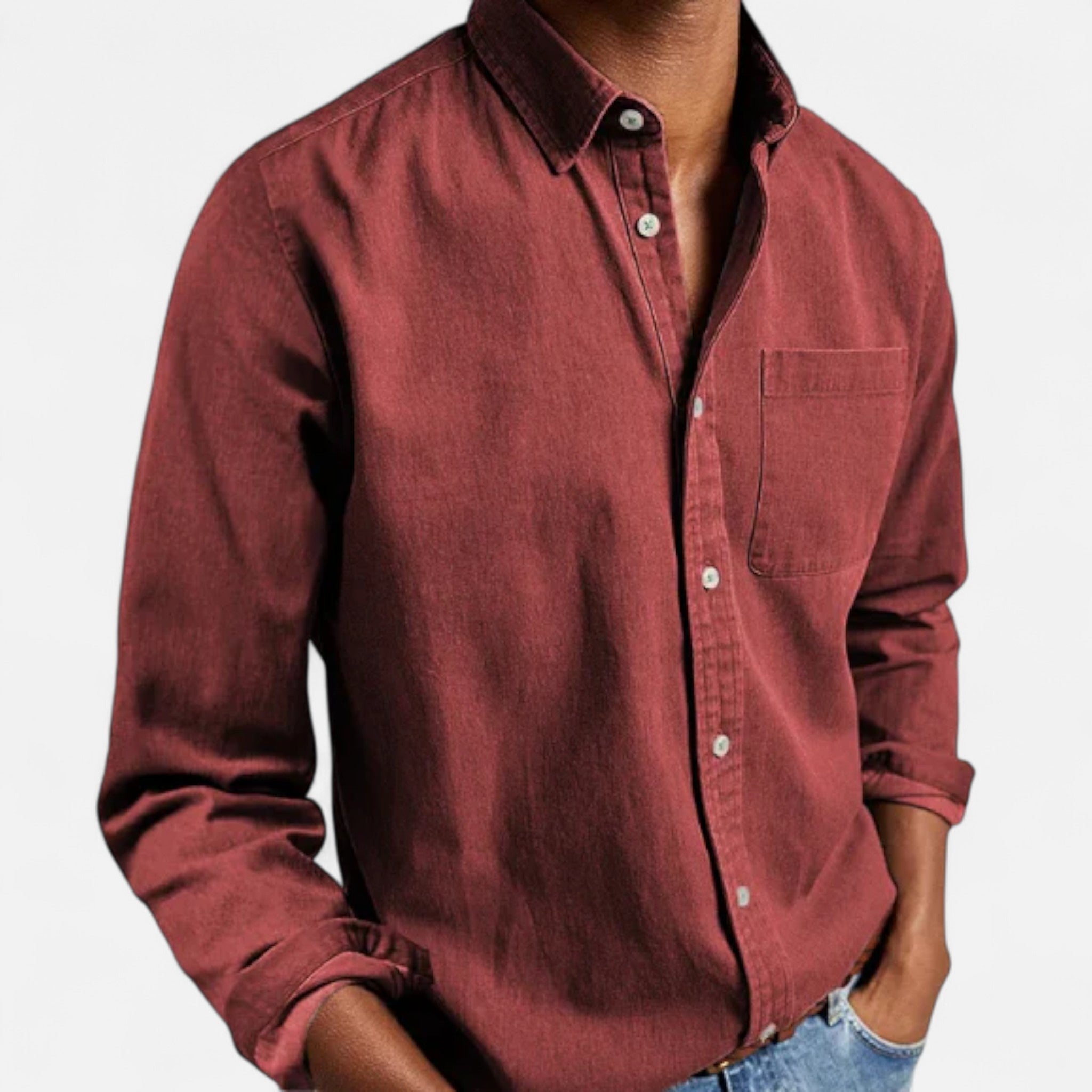 Camisa Denim Hombre Algodón Premium Estilo Clásico