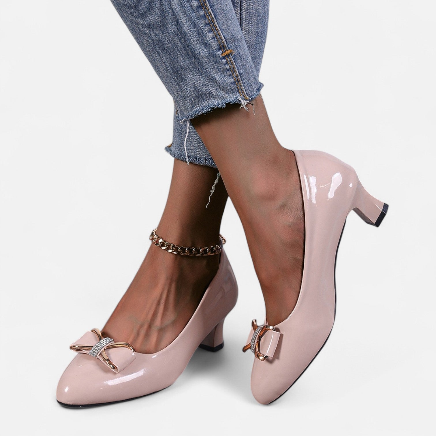 Tacones Altos Lazo Cristal Mujer