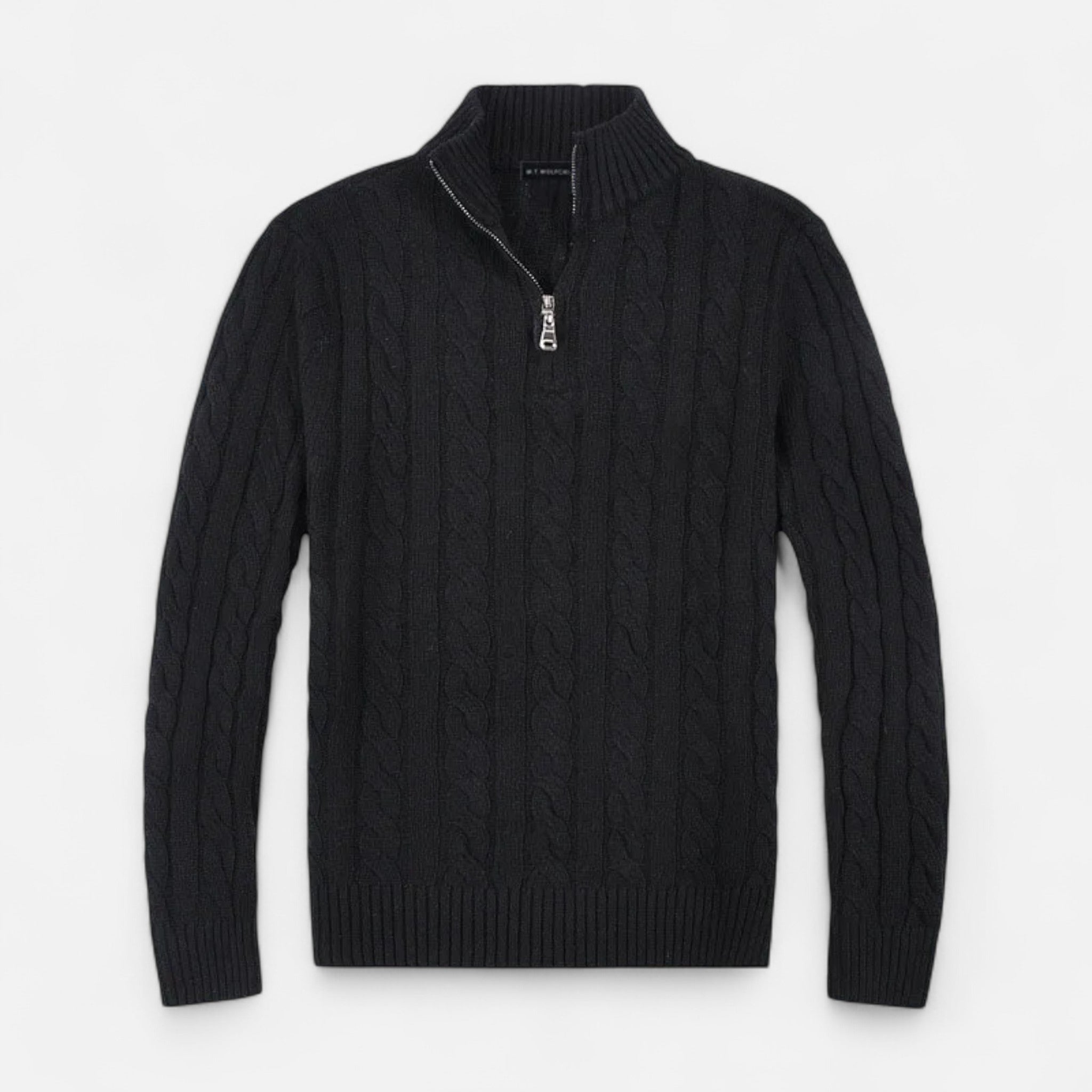 Jersey Half-Zip Hombre Cuello Alto Estilo Clásico