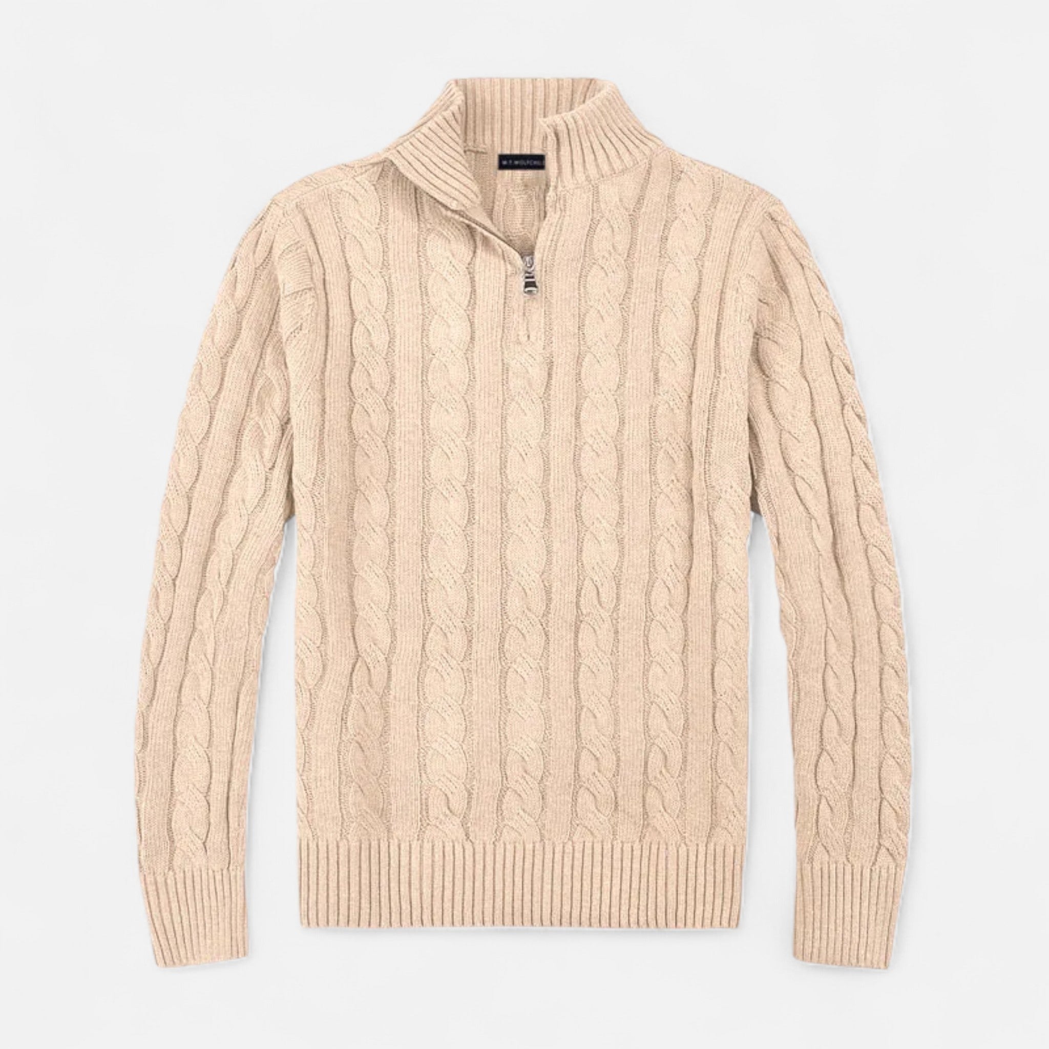 Jersey Half-Zip Hombre Cuello Alto Estilo Clásico