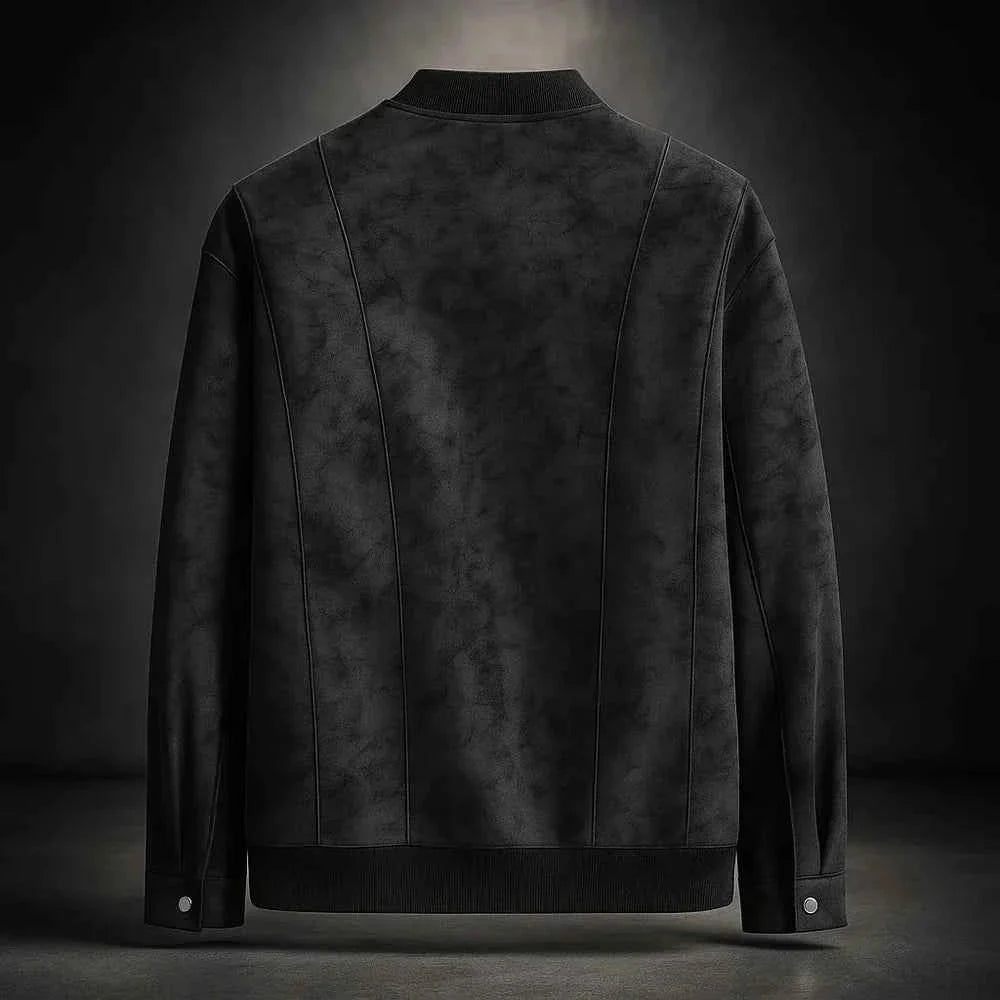 Chaqueta Bomber para Hombre con Cremallera y Acabado Efecto Ante