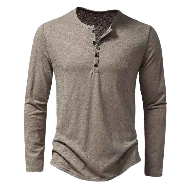 Camiseta de Hombre de Manga Larga con Corte Regular y Bajo Recto