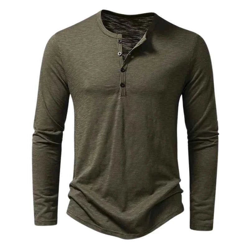 Camiseta de Hombre de Manga Larga con Corte Regular y Bajo Recto