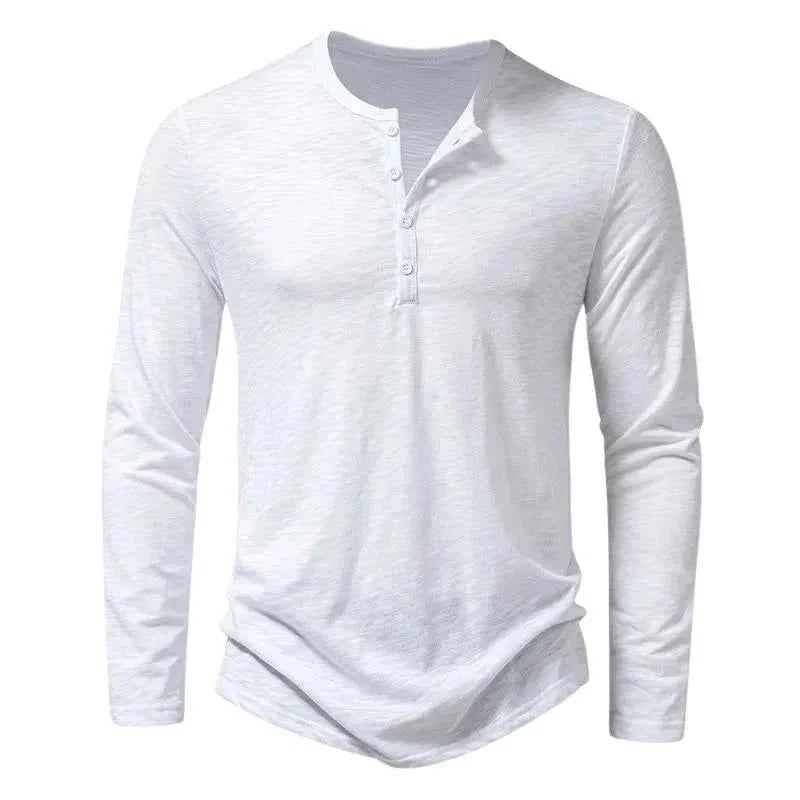 Camiseta de Hombre de Manga Larga con Corte Regular y Bajo Recto