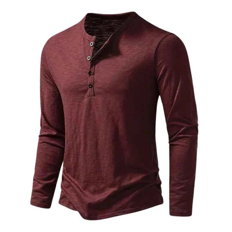 Camiseta de Hombre de Manga Larga con Corte Regular y Bajo Recto