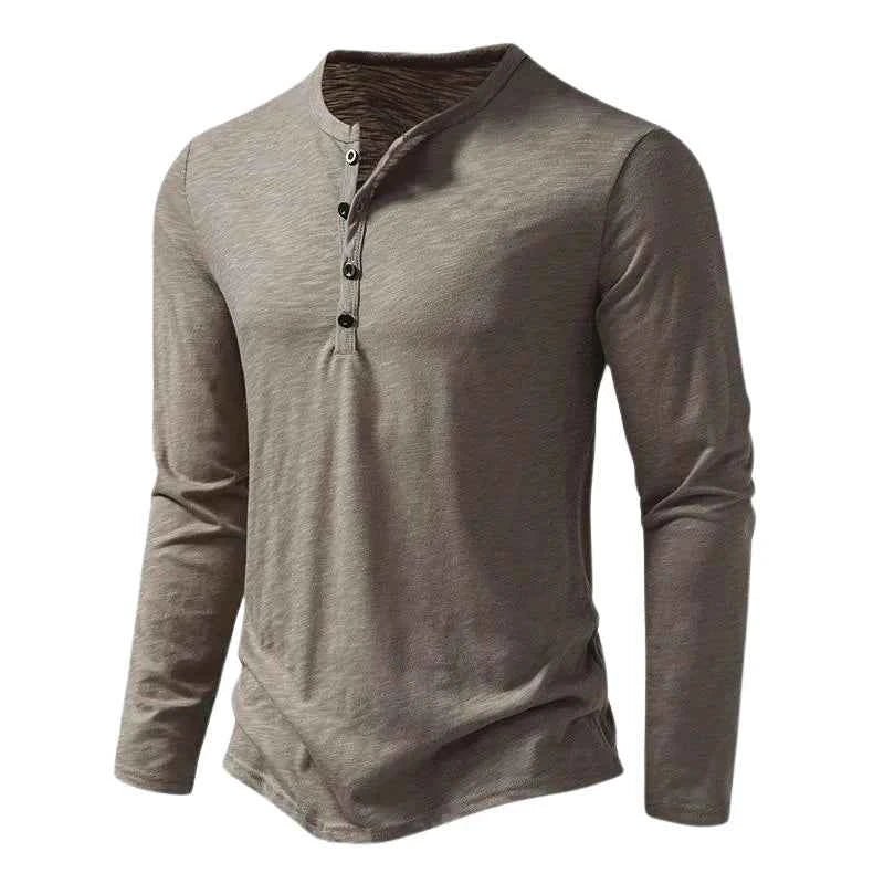 Camiseta de Hombre de Manga Larga con Corte Regular y Bajo Recto