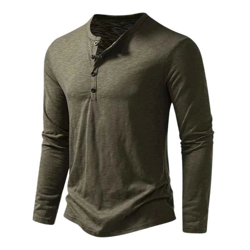 Camiseta de Hombre de Manga Larga con Corte Regular y Bajo Recto