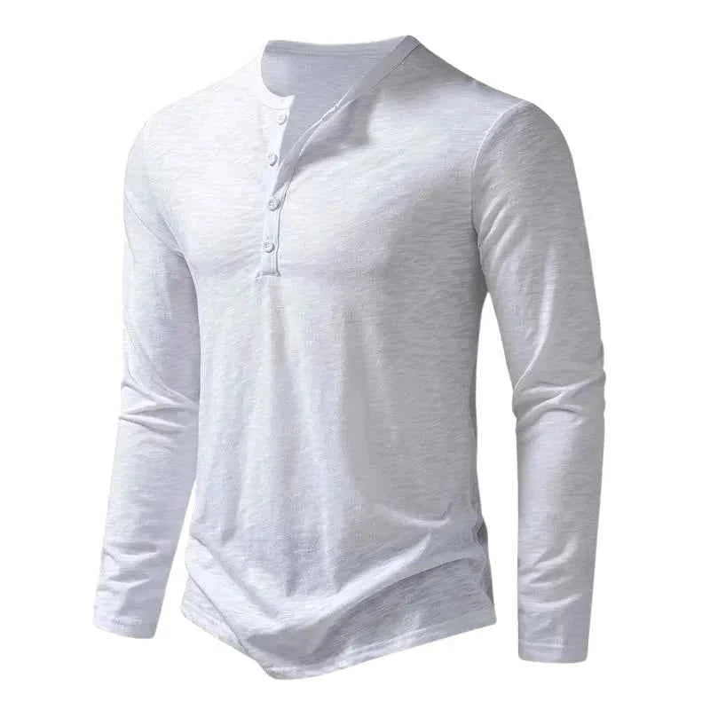 Camiseta de Hombre de Manga Larga con Corte Regular y Bajo Recto