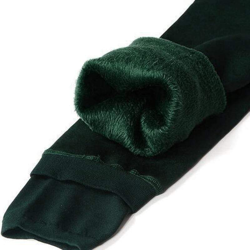 Leggings termici da donna in nylon ed elastan con doppio strato interno in pile