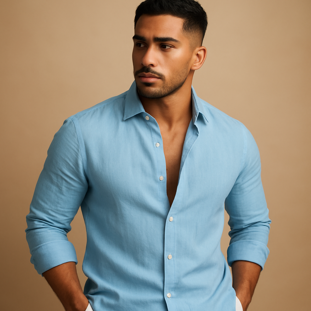 Camisa Casual de Manga Larga para Hombre