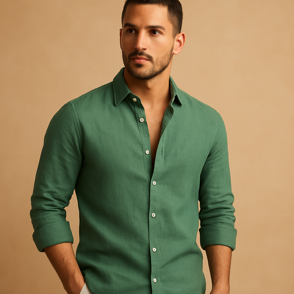Camisa Casual de Manga Larga para Hombre