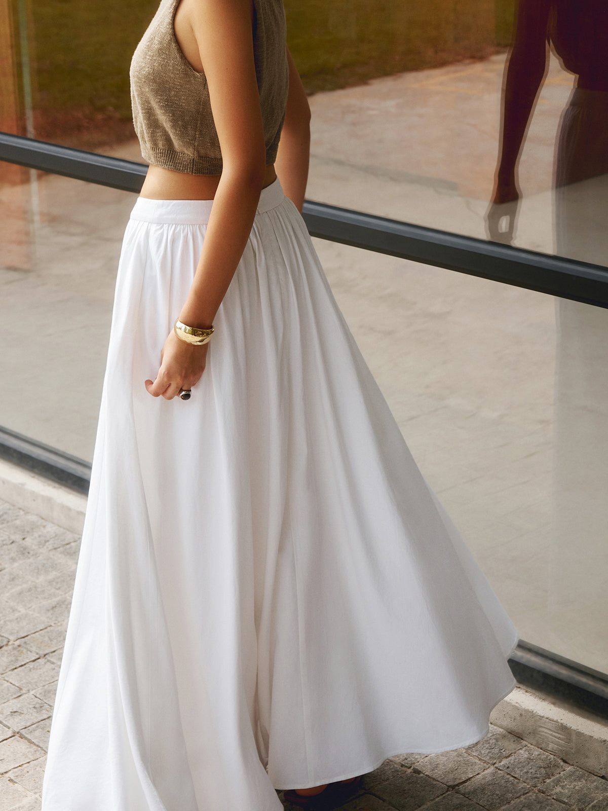 Saia maxi para mulher conjunto de duas peças com cintura alta — férias