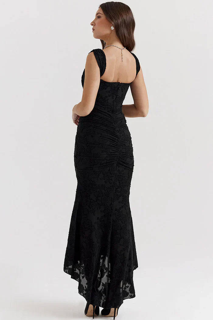 Vestido de Gala Corte Sirena de Encaje con Hombros Descubiertos para Mujer