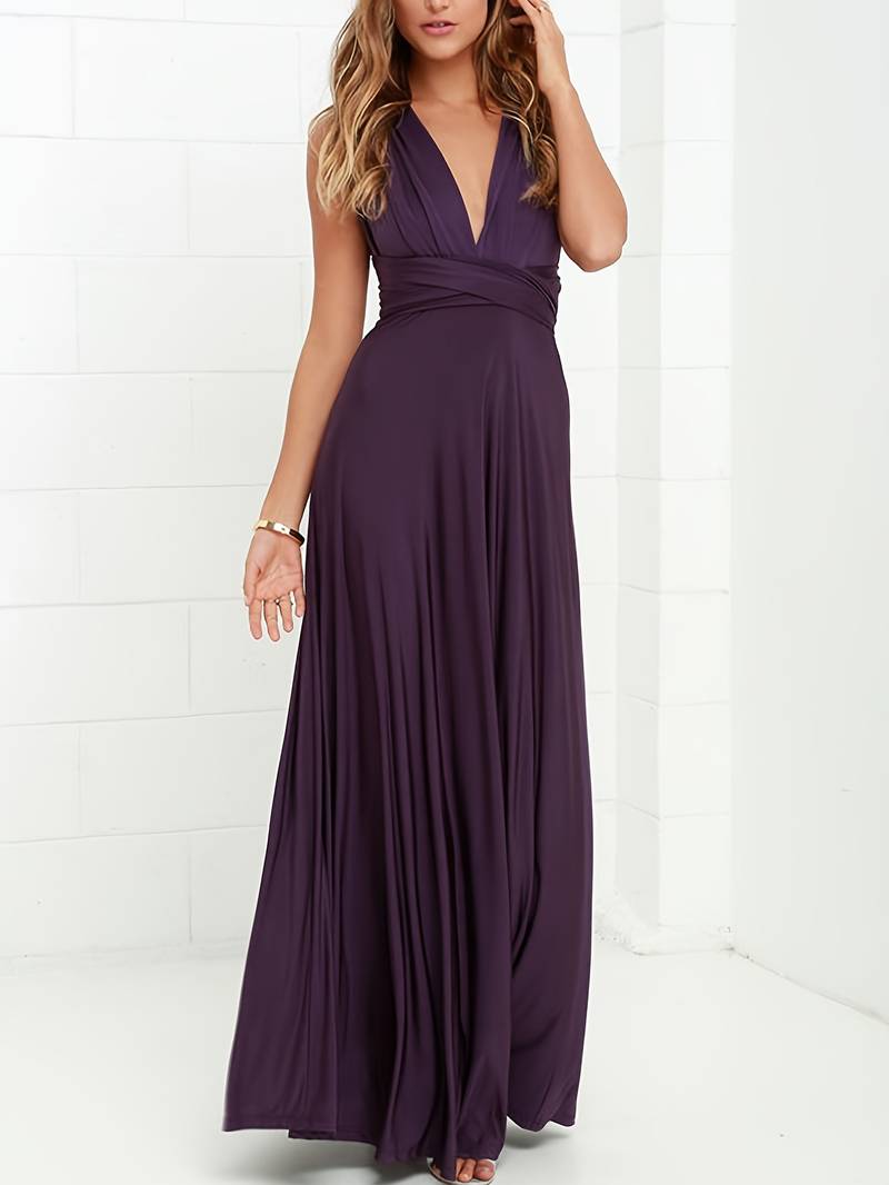 Vestido largo para mujer - tirantes ajustables plisado - fiesta gala