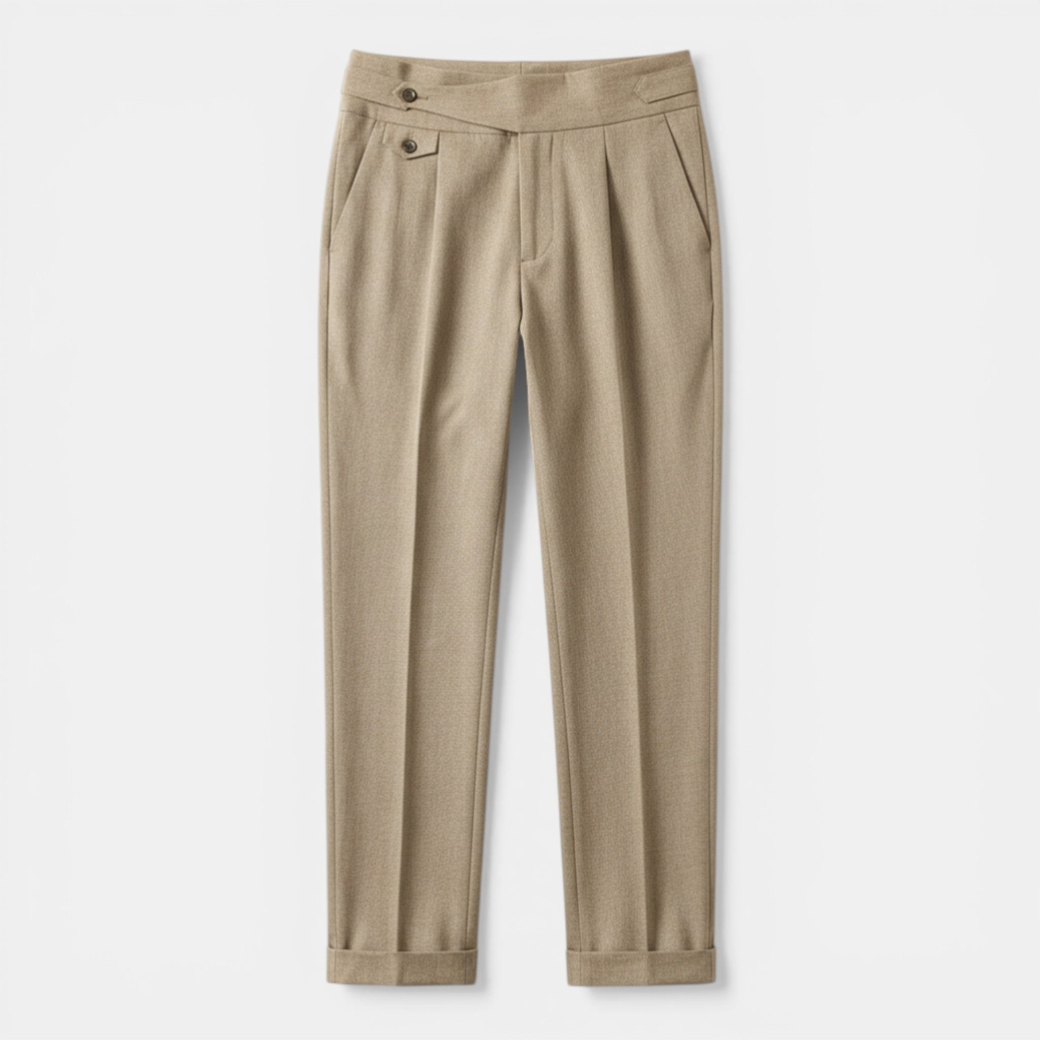 Pantalones Capri de Vestir para Hombre de Corte Regular con Cintura Media