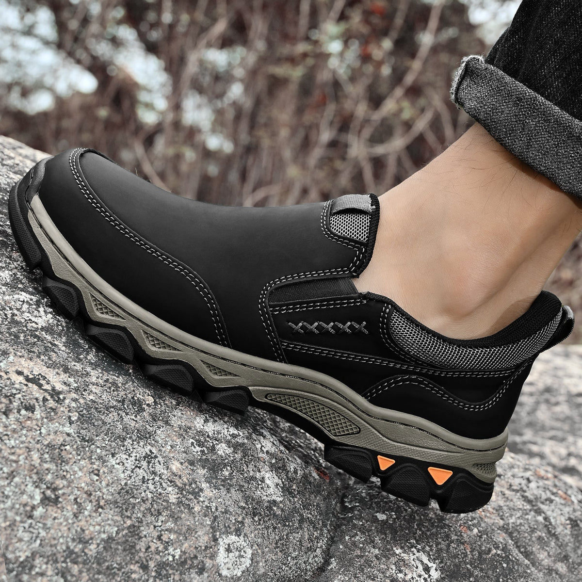 Zapatos de Cuero sin Cordones para Hombre con Suela Antideslizante