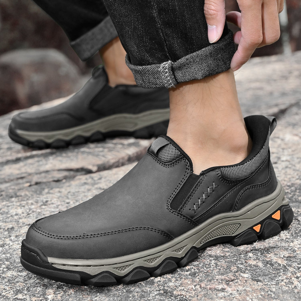 Zapatos de Cuero sin Cordones para Hombre con Suela Antideslizante