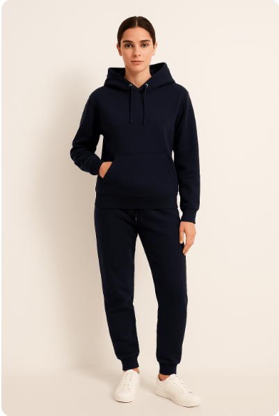 Conjunto de Chándal Unisex con Sudadera de Capucha y Jogger de Cintura Ajustable
