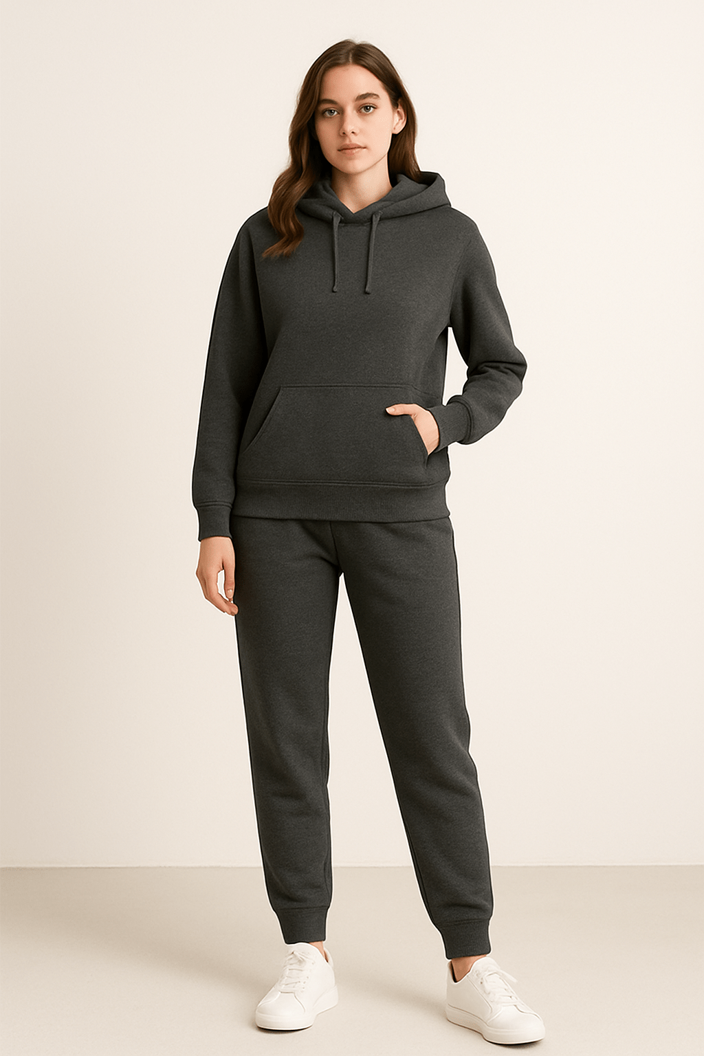 Conjunto de Chándal Unisex con Sudadera de Capucha y Jogger de Cintura Ajustable