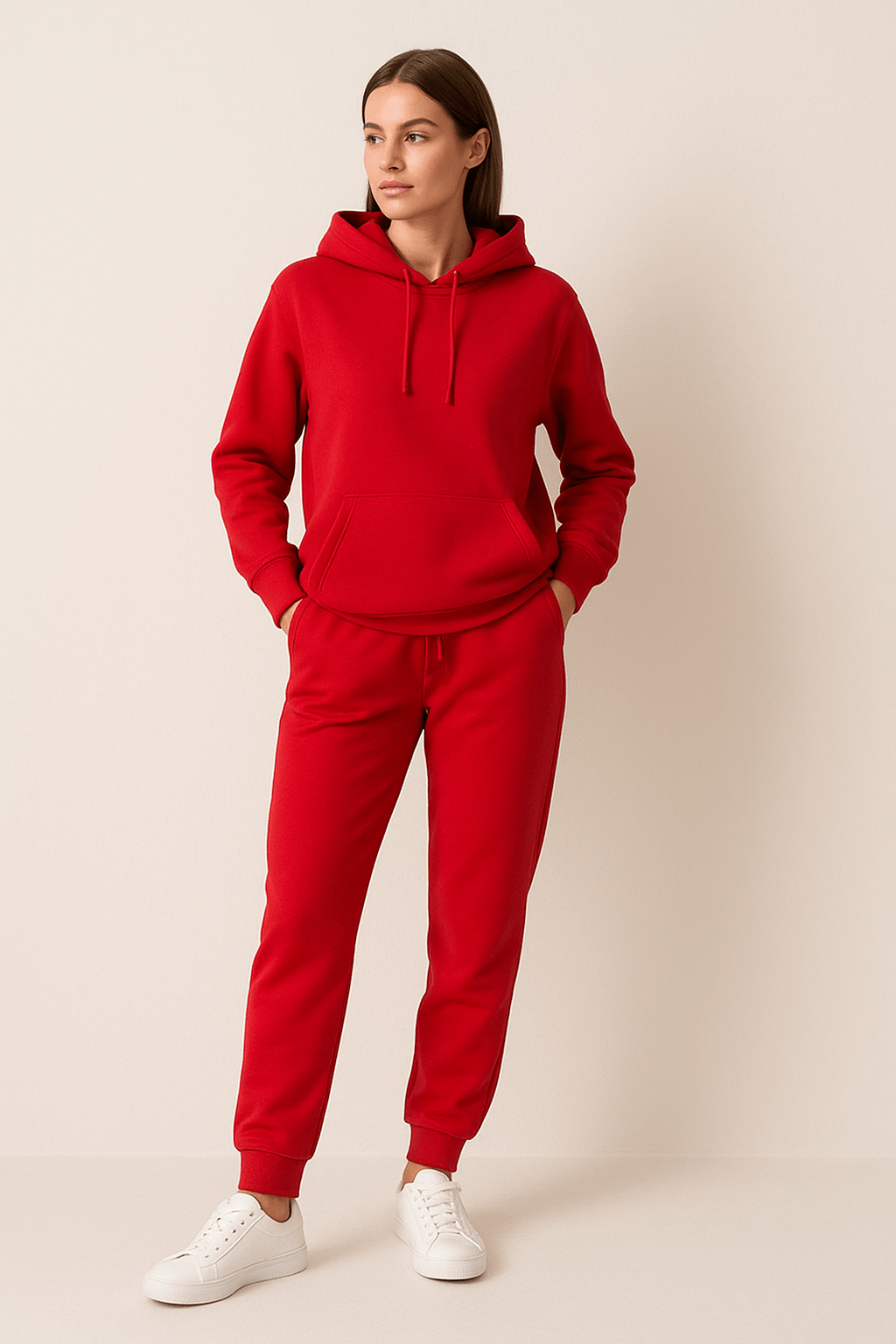 Conjunto de Chándal Unisex con Sudadera de Capucha y Jogger de Cintura Ajustable