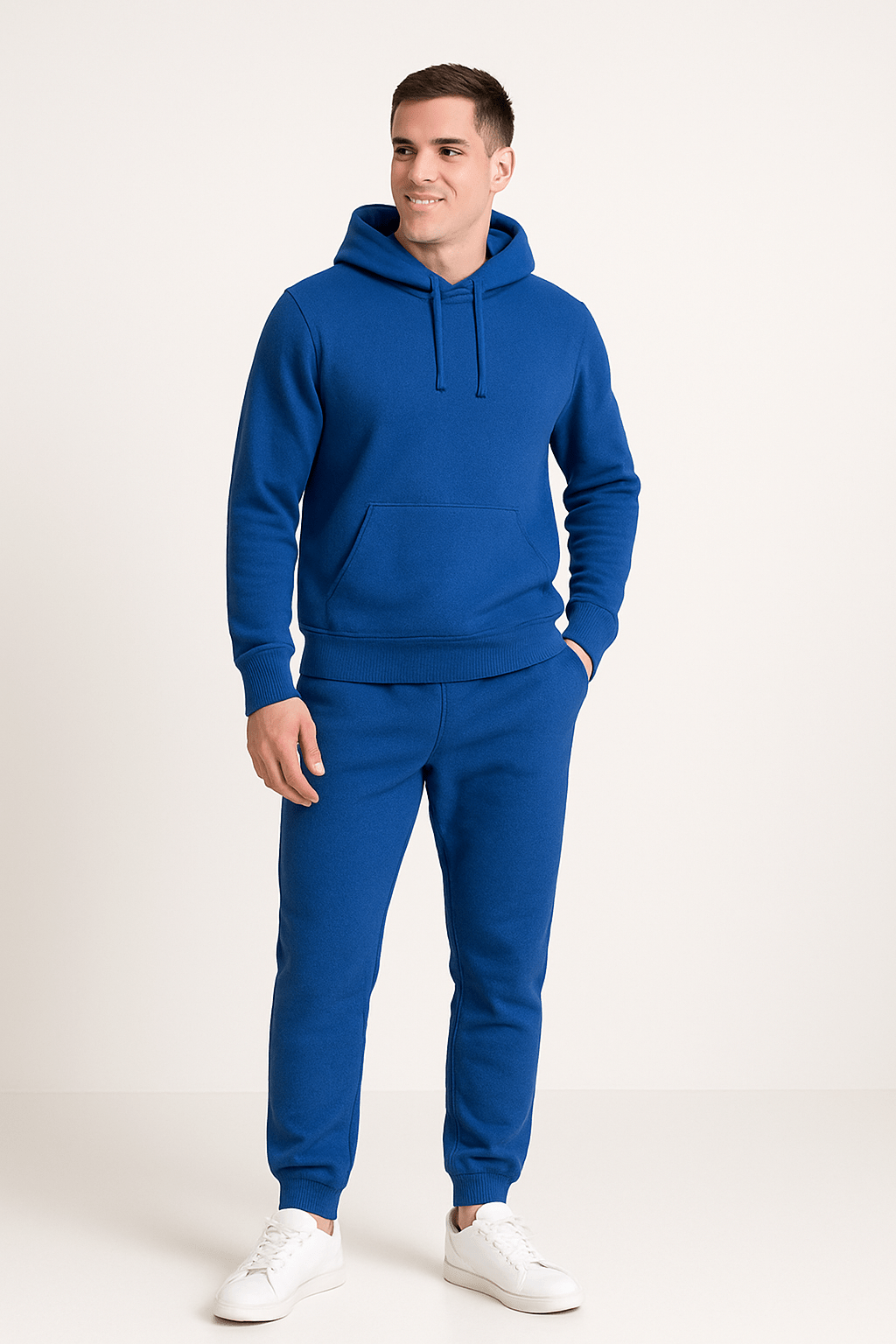 Conjunto de Chándal Unisex con Sudadera de Capucha y Jogger de Cintura Ajustable