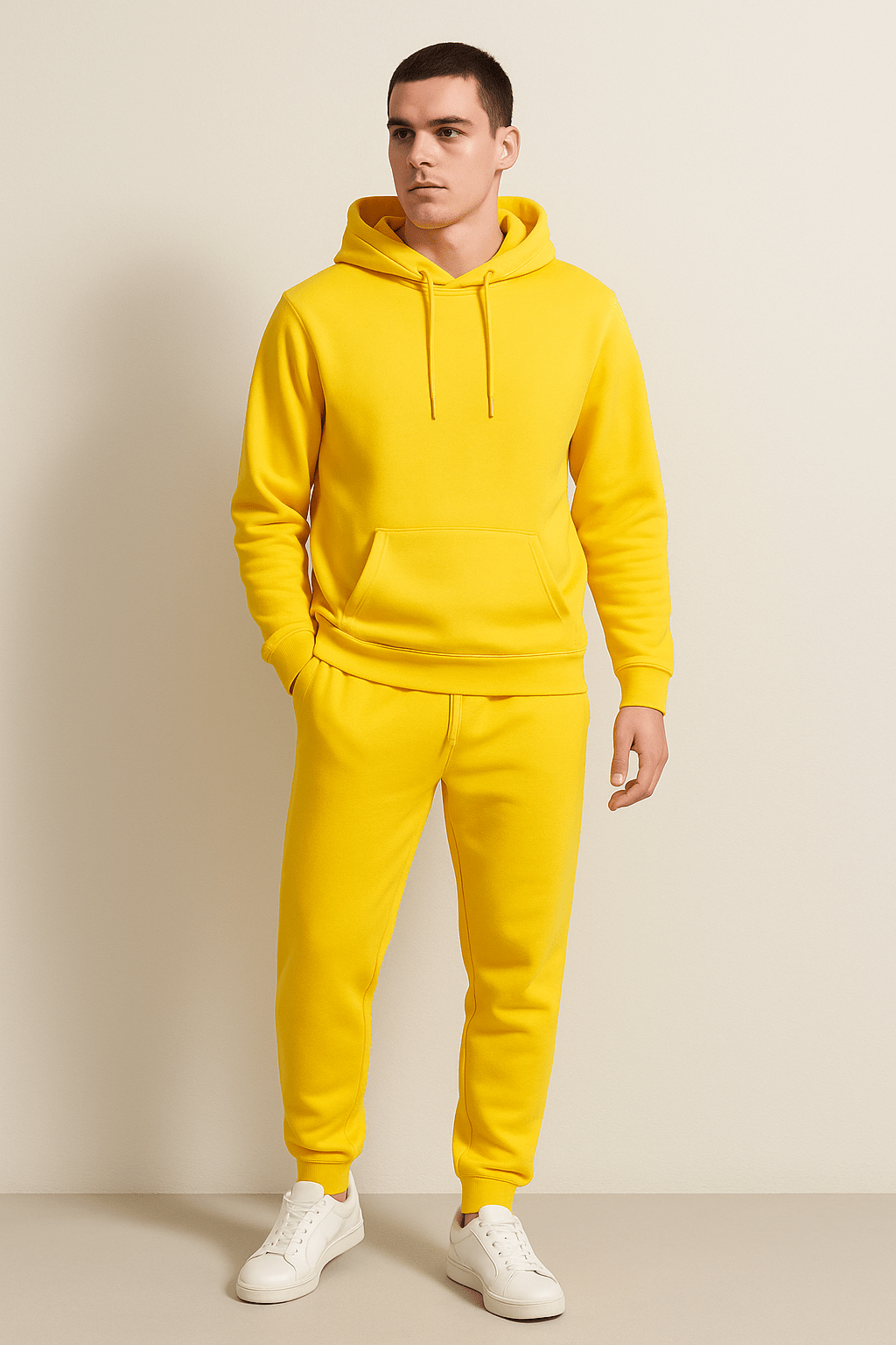 Conjunto de Chándal Unisex con Sudadera de Capucha y Jogger de Cintura Ajustable