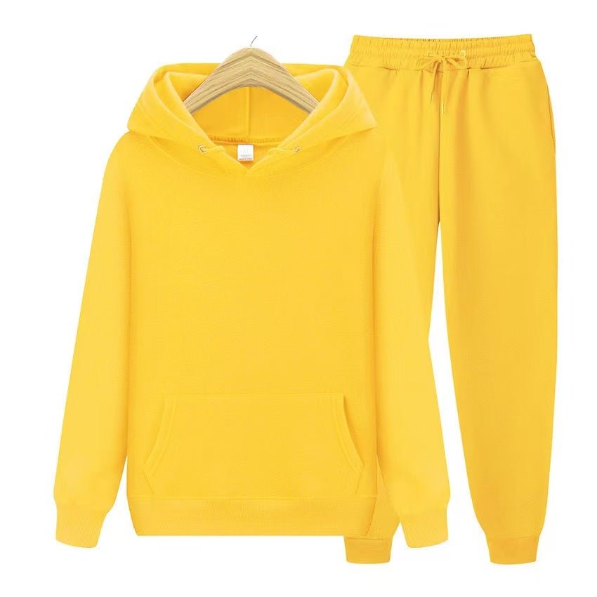 Conjunto de Chándal Unisex con Sudadera de Capucha y Jogger de Cintura Ajustable