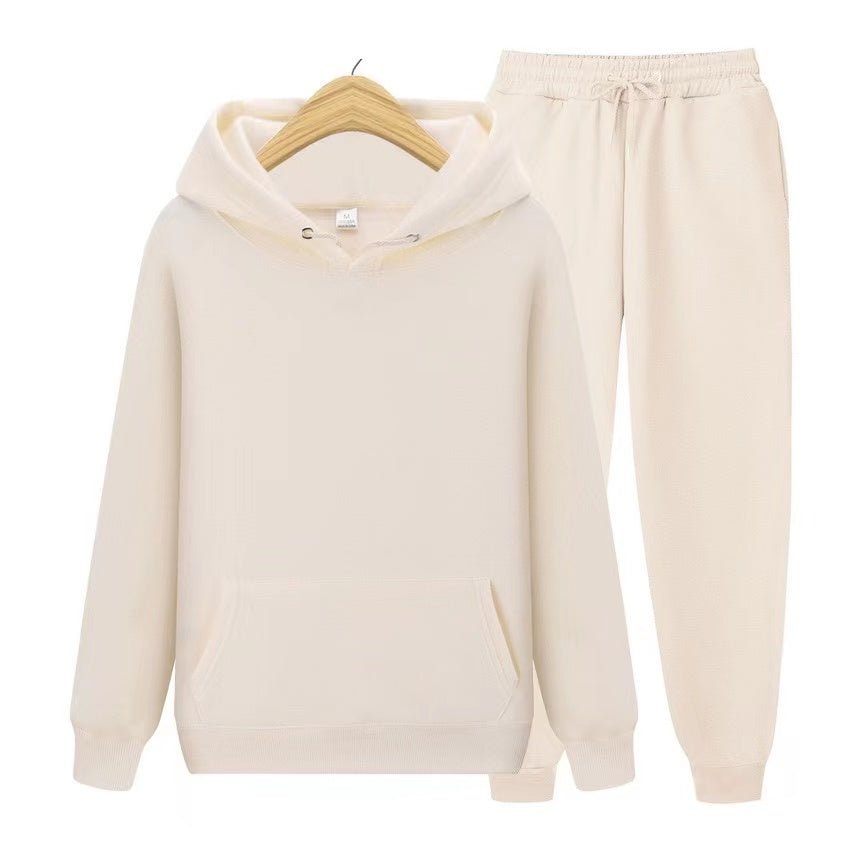 Conjunto de Chándal Unisex con Sudadera de Capucha y Jogger de Cintura Ajustable