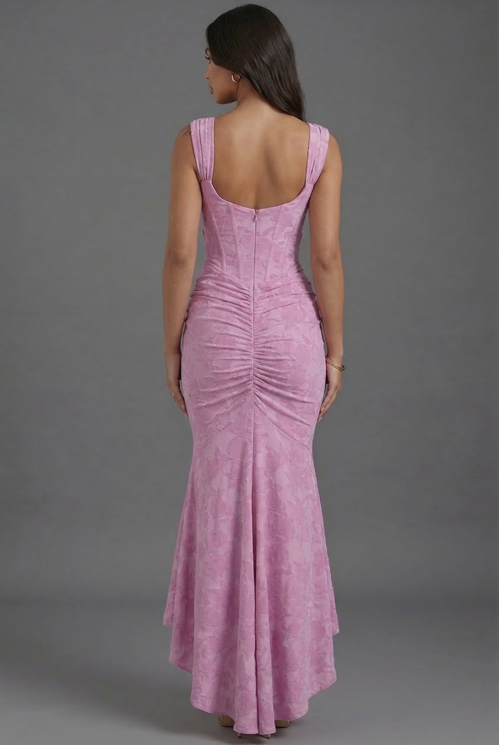 Vestido Largo de Fiesta para Invitada de Boda con Corsé y Cola de Pez