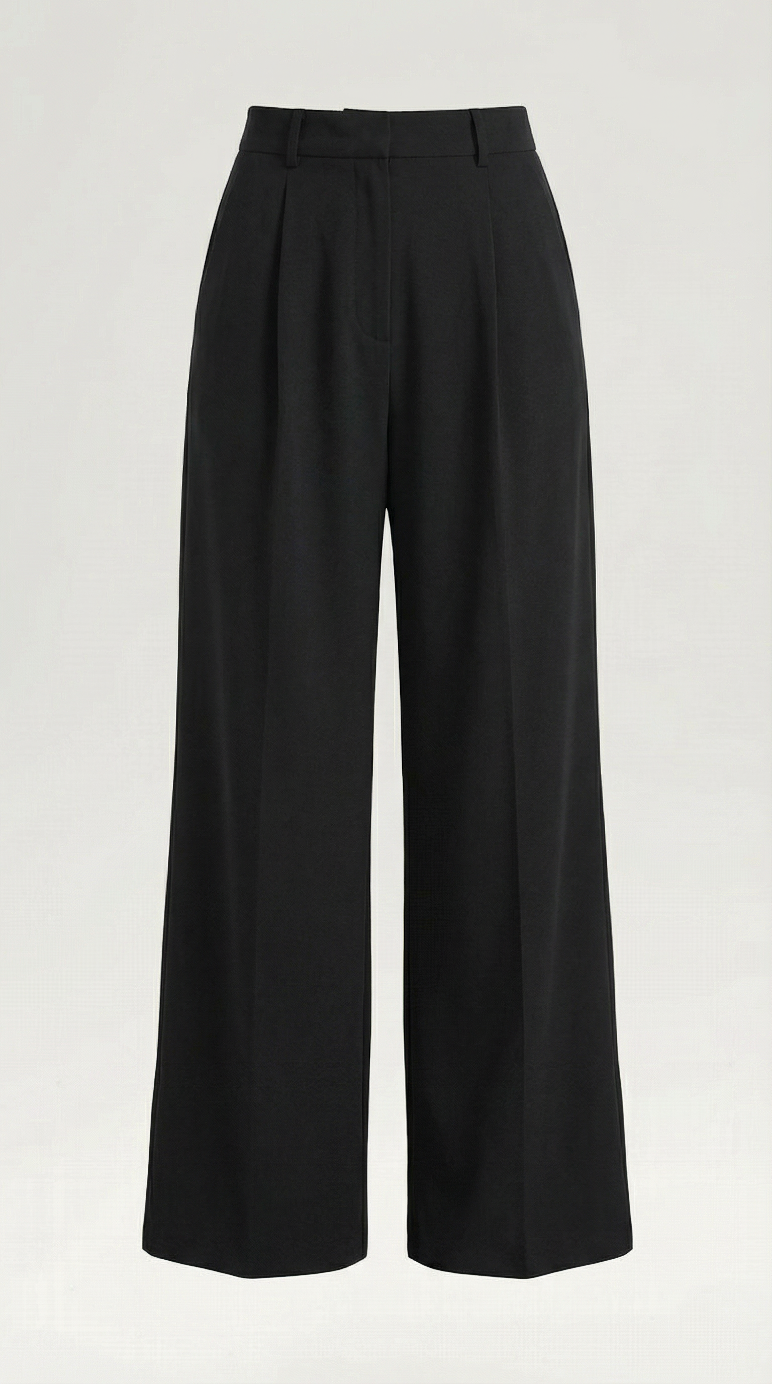 Pantalones de Pierna Ancha de Cintura Alta con Pinzas Frontales y Bolsillos para Mujer