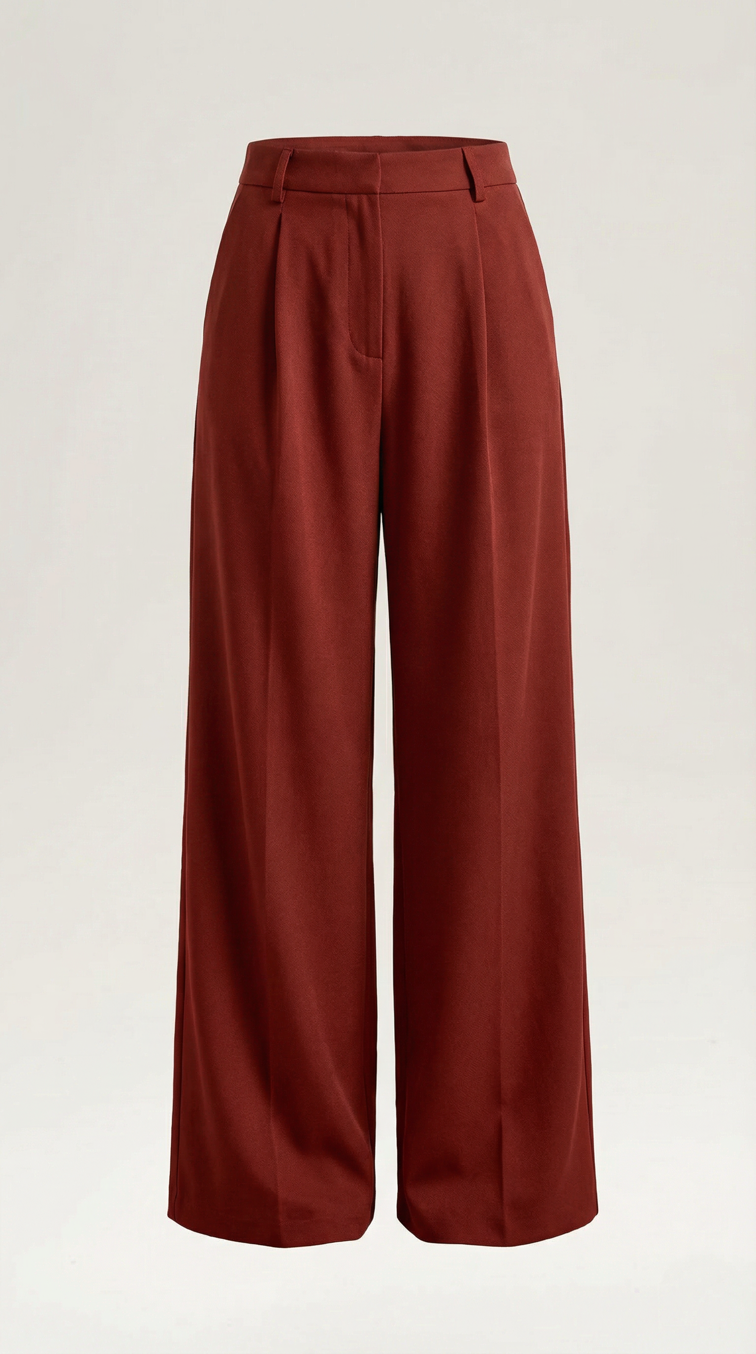 Pantalones de Pierna Ancha de Cintura Alta con Pinzas Frontales y Bolsillos para Mujer