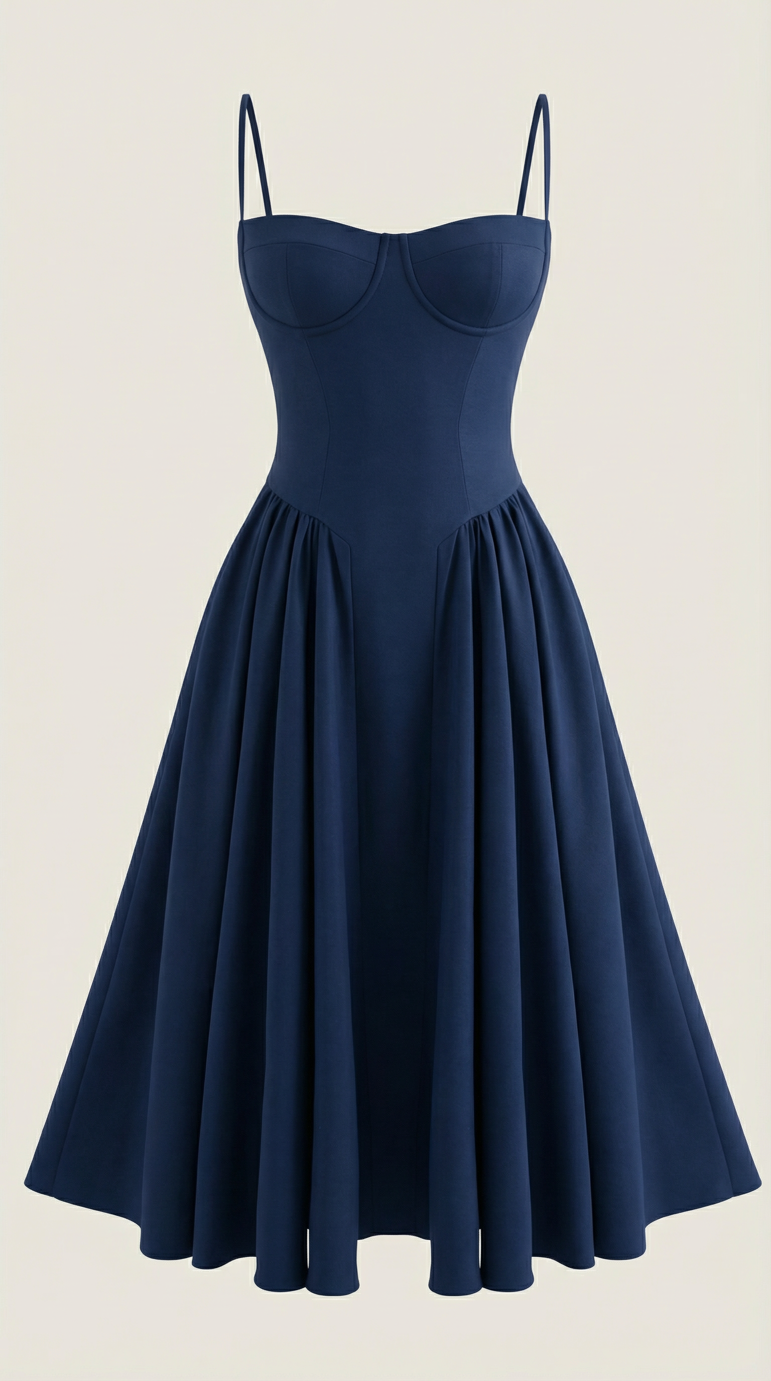 Vestido Midi de Algodón Estilo Corsé con Tirantes y Estampado Floral para Mujer