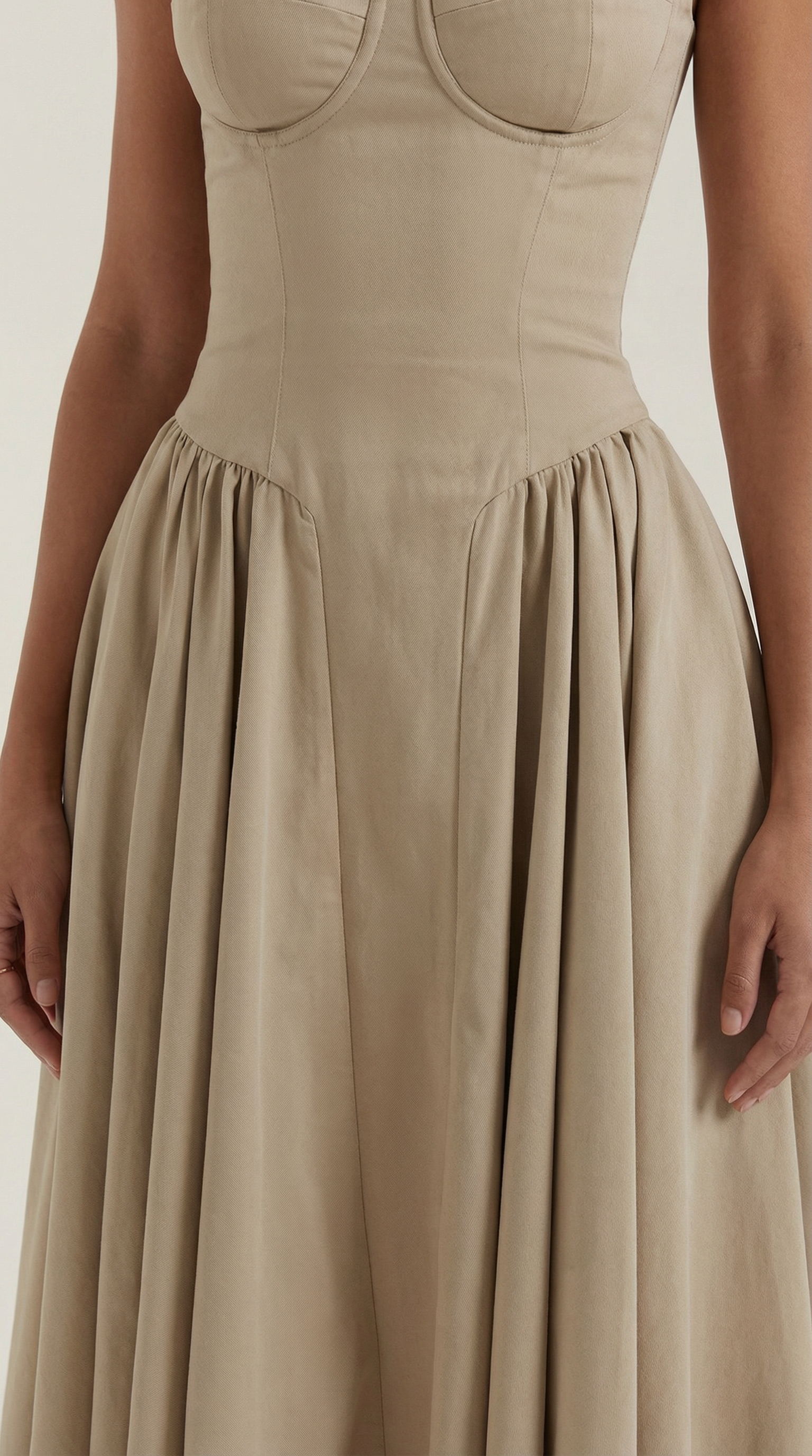 Vestido Midi de Algodón Estilo Corsé con Tirantes y Estampado Floral para Mujer
