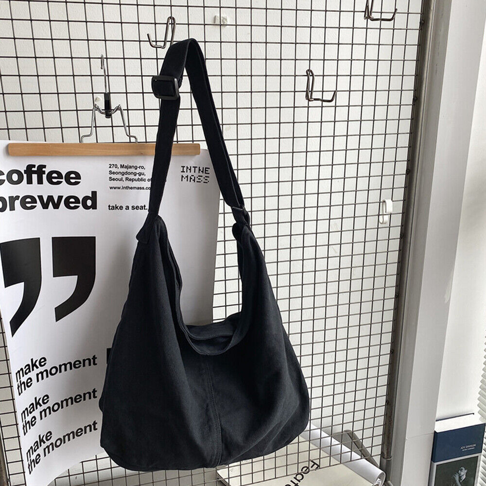 Bolso de Lona Oversize para Mujer Bolso de Hombro Grande con Cierre de Cremallera