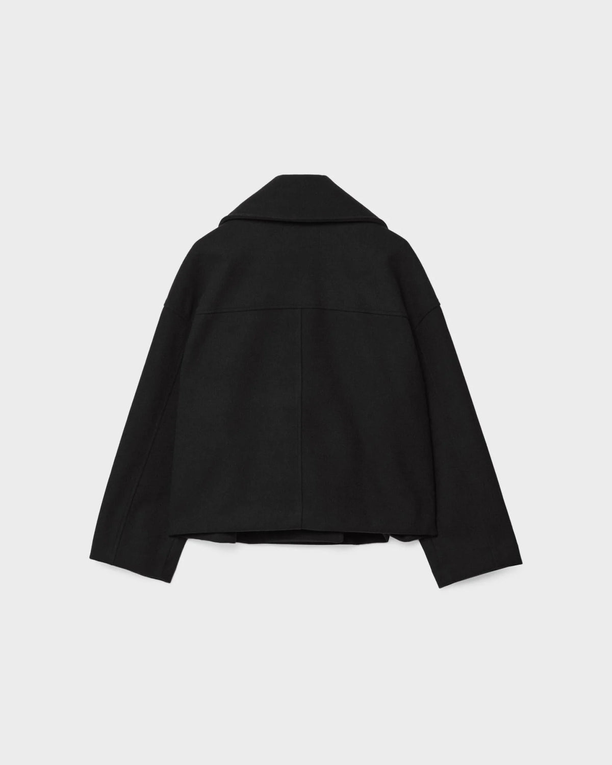 Trench court en laine pour femme avec fermeture croisée et larges revers
