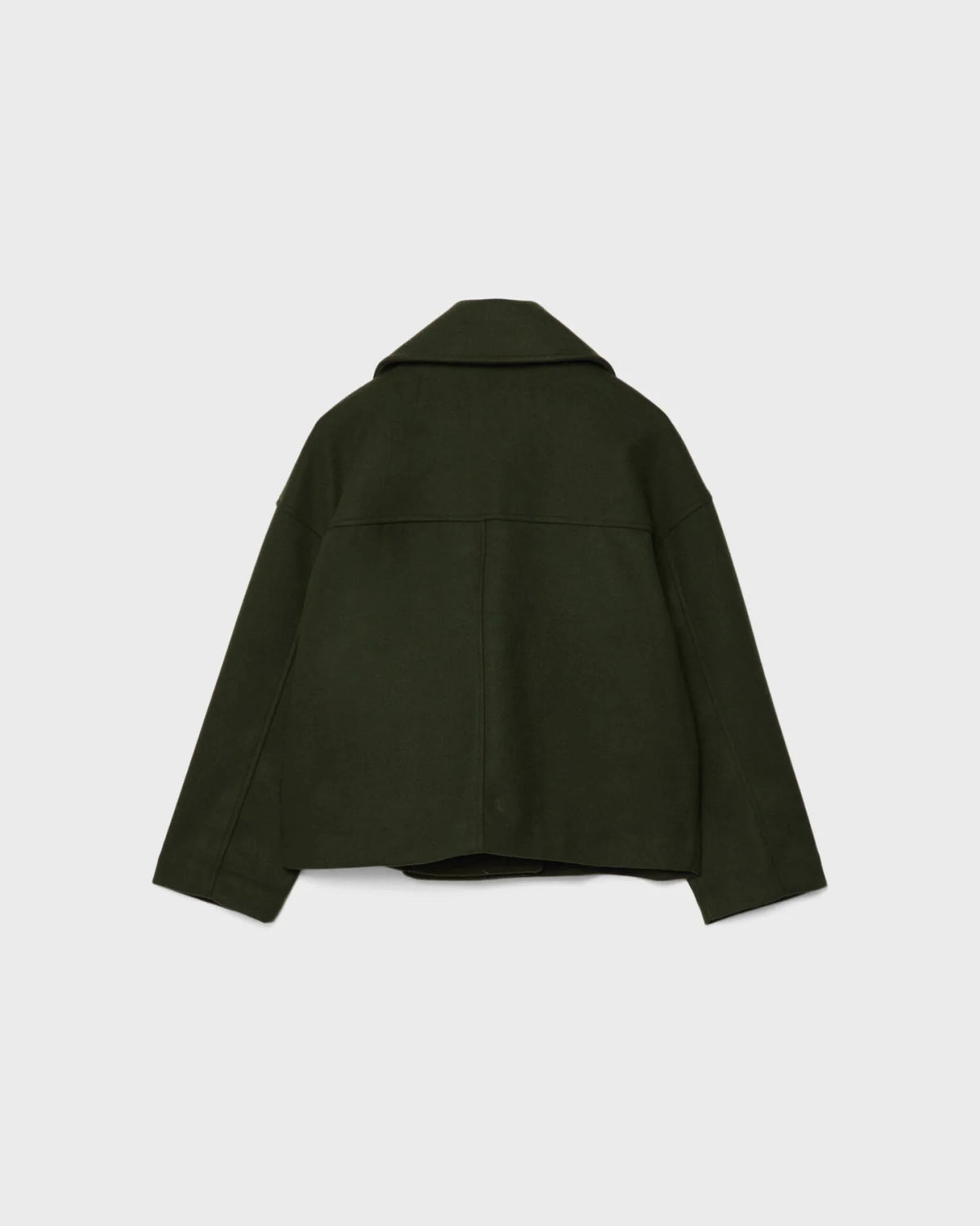 Trench court en laine pour femme avec fermeture croisée et larges revers